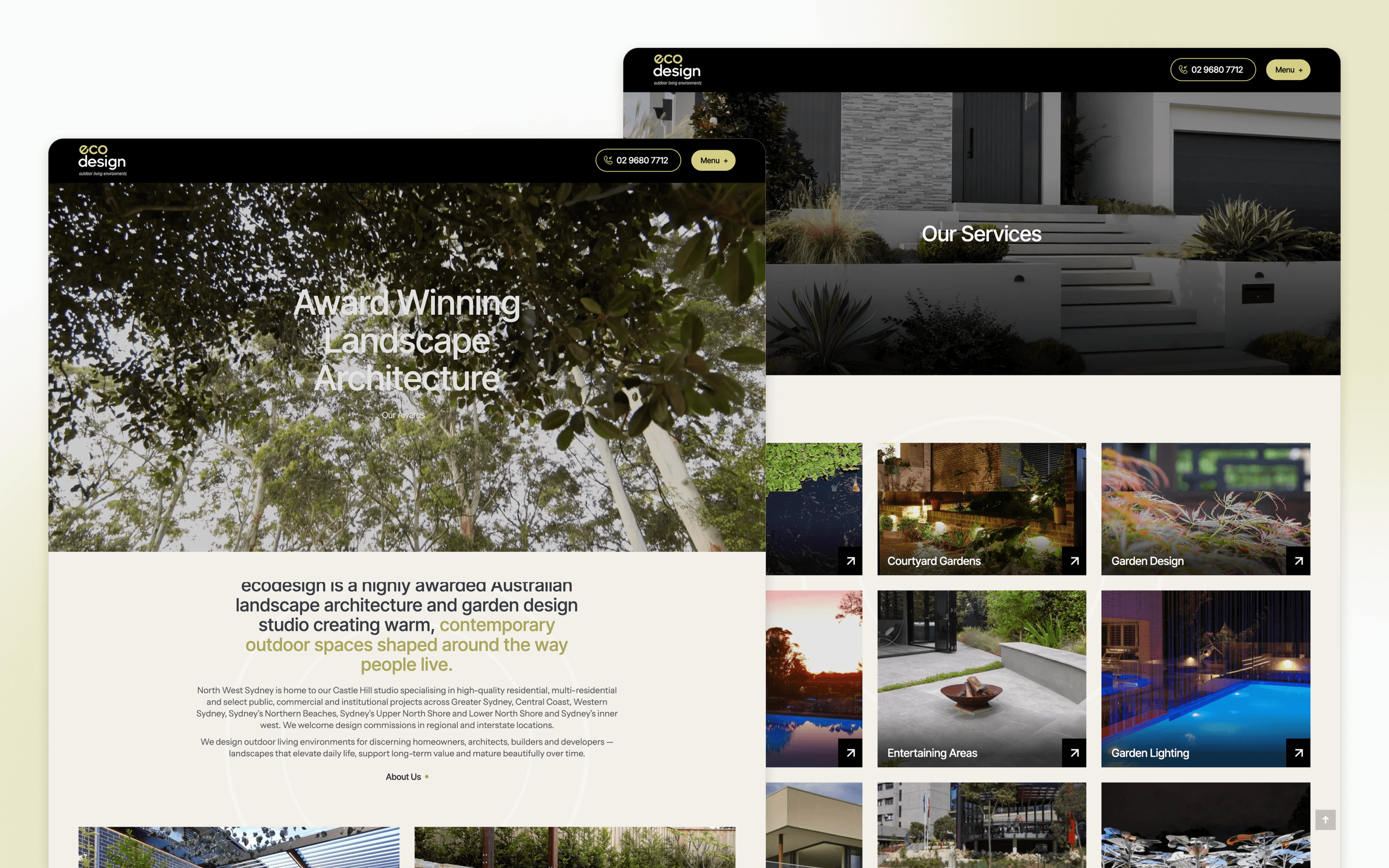 Ecodesign Landscape Architecture Website Design by Designpluz