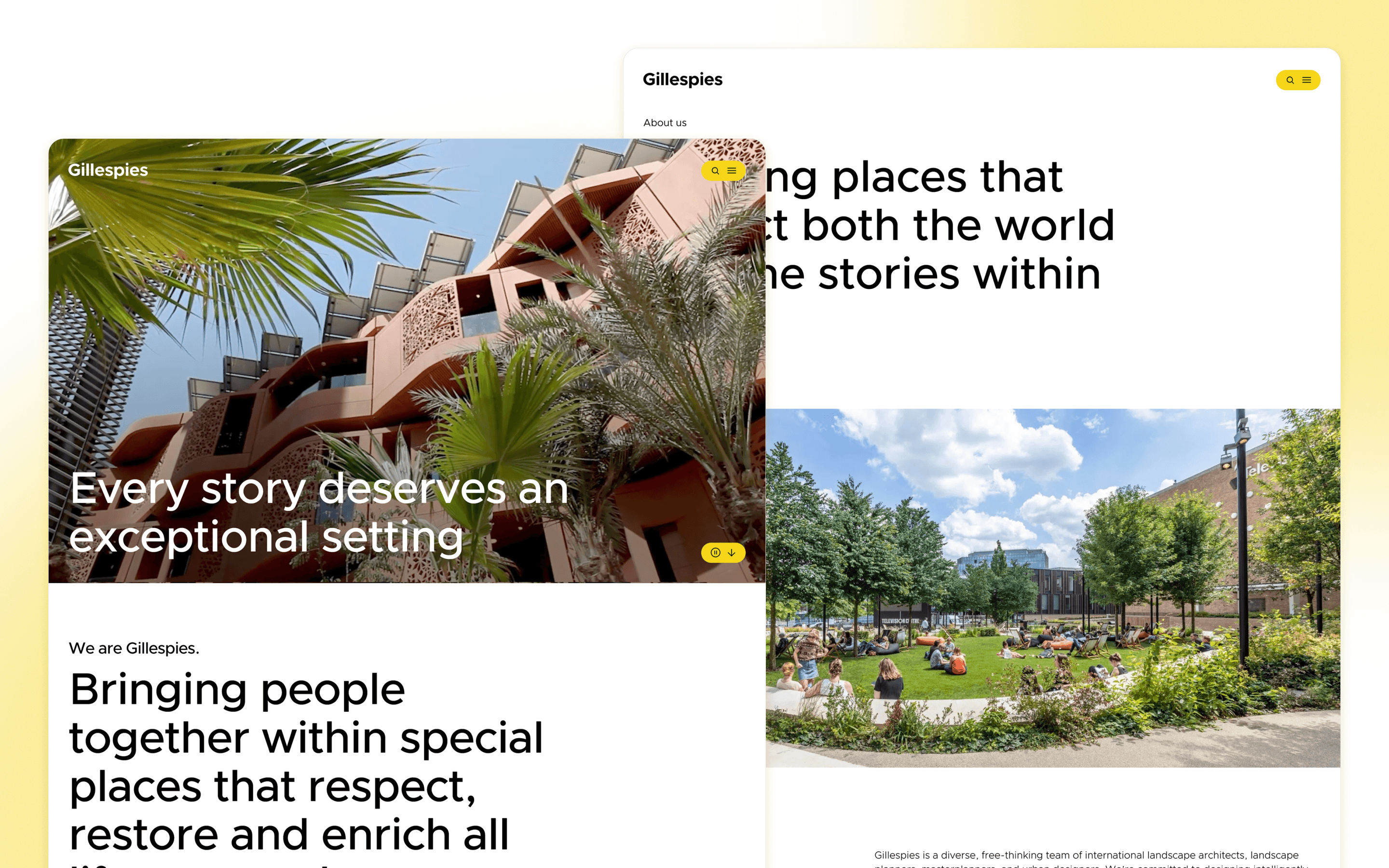 Gillespies Landscape Architecture Website Design by Ten4