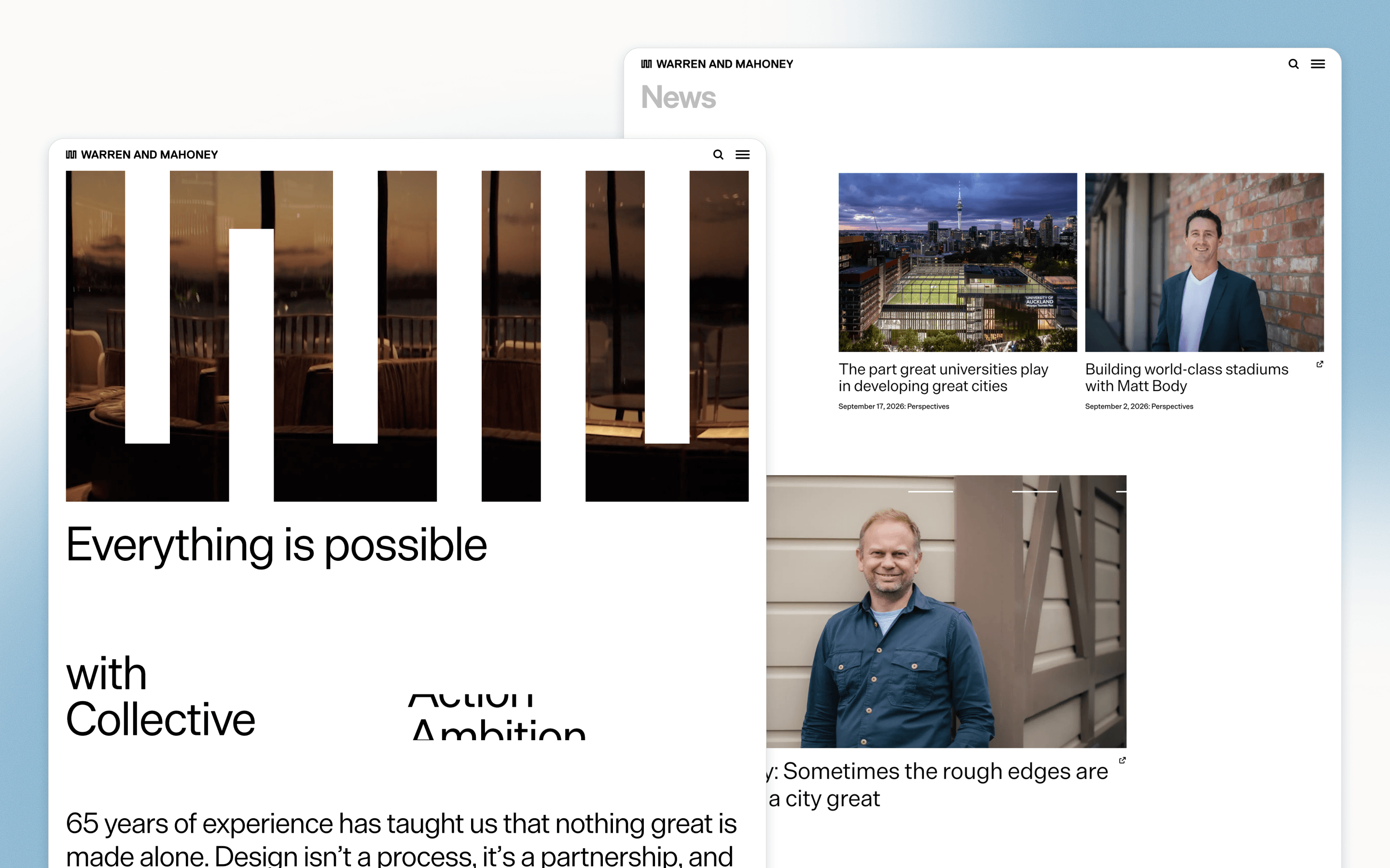 Warren and Mahoney Architecture Website Design by Sons & Co. with Design by Toko