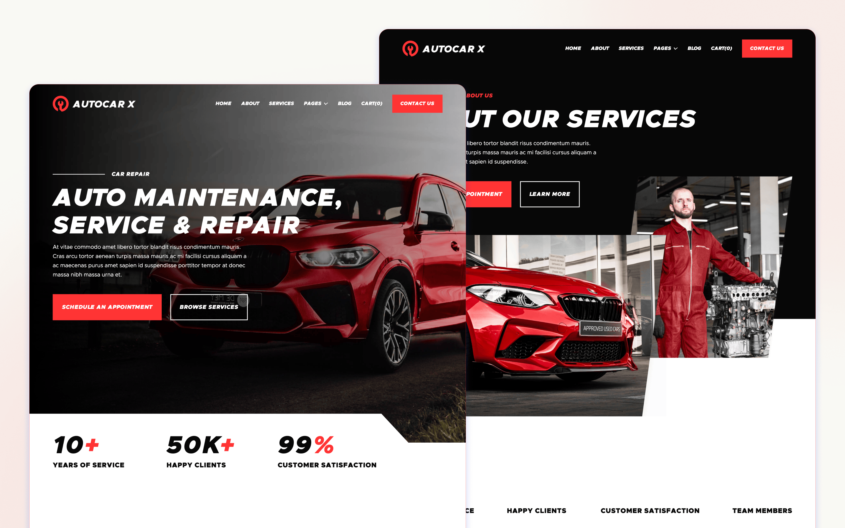 Autocar X Automotive Service Website Template by BRIX Agency