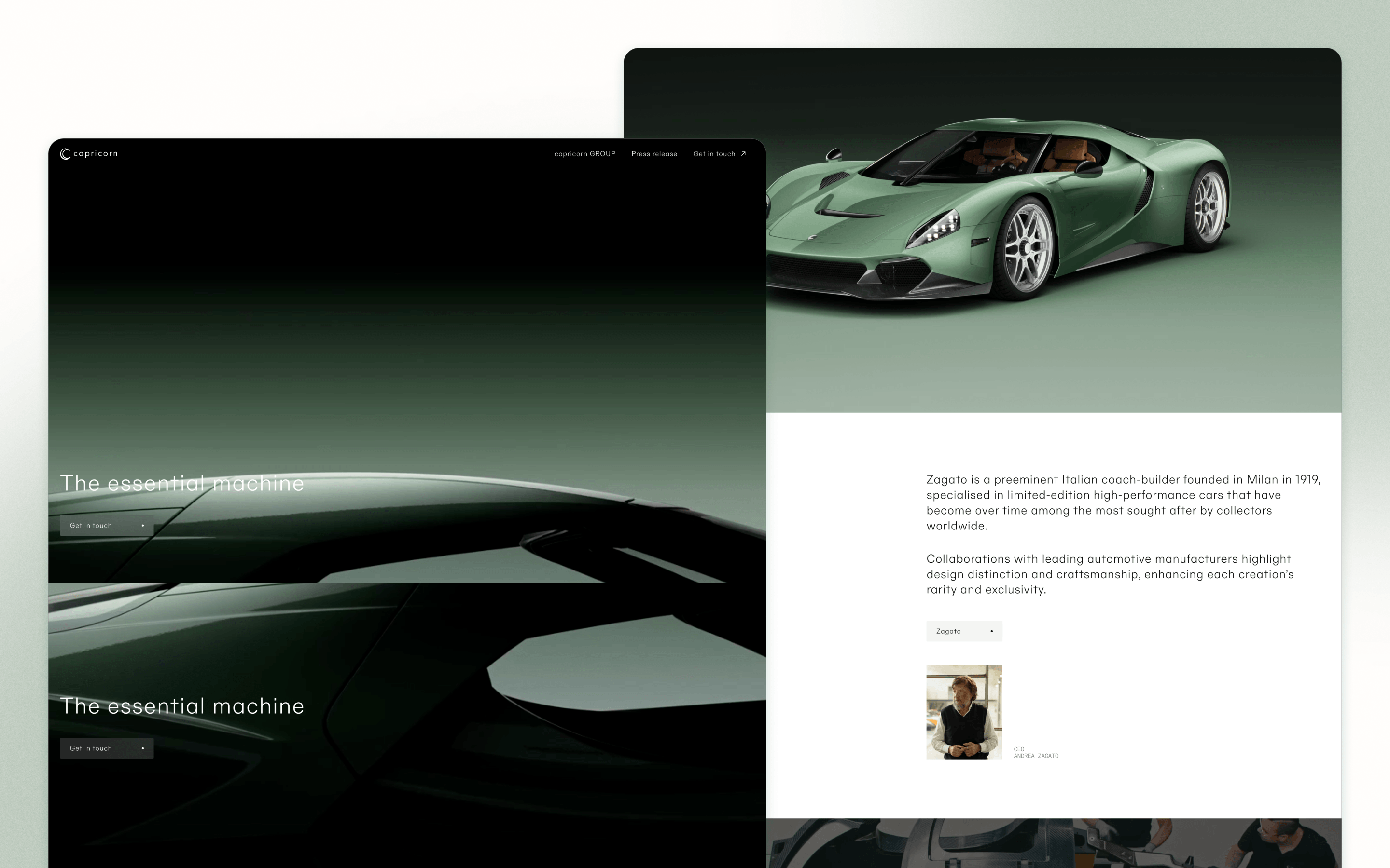 capricorn 01 Zagato Automotive Website Design by Numbered
