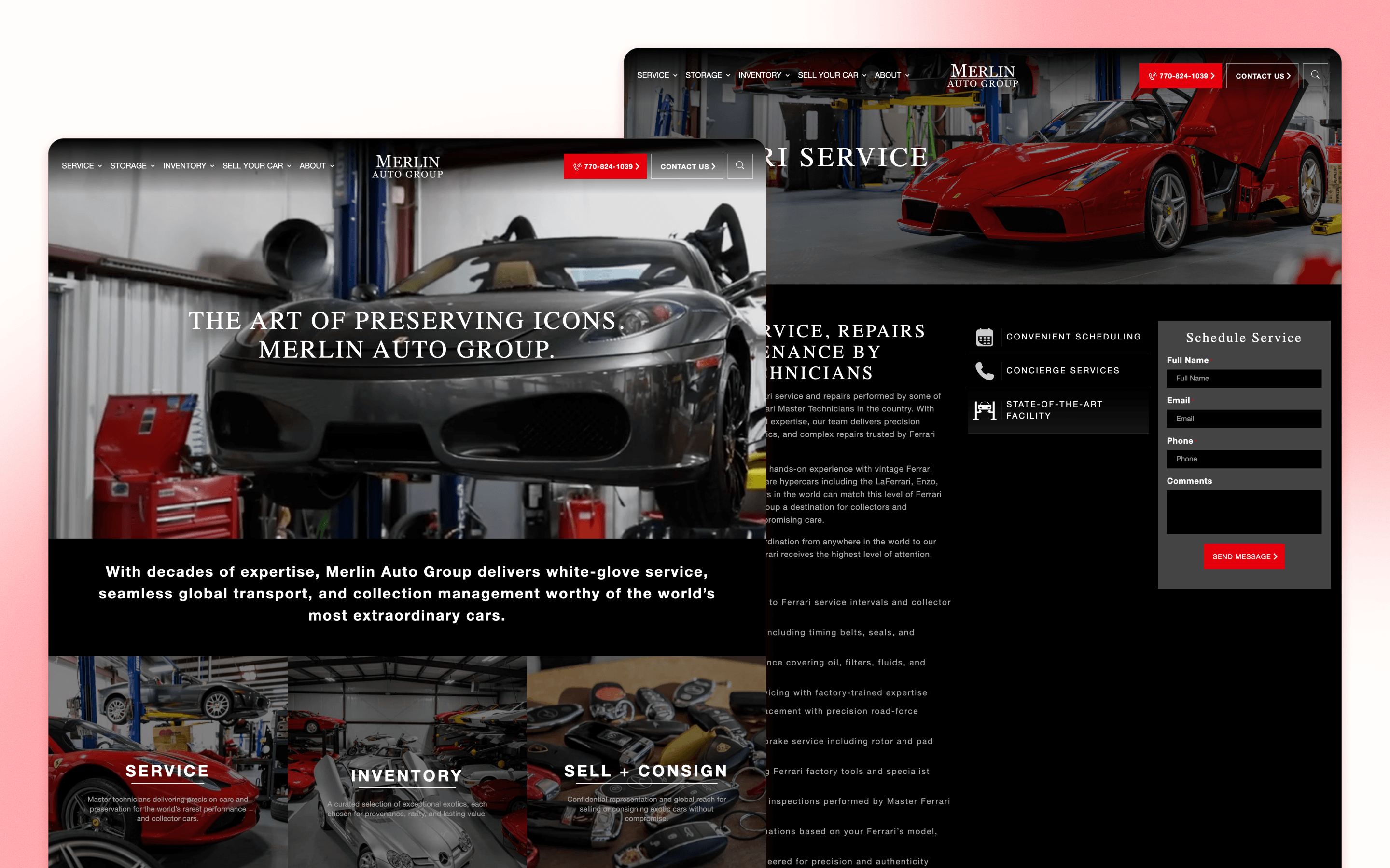 Merlin Auto Group Automotive Current Website Design