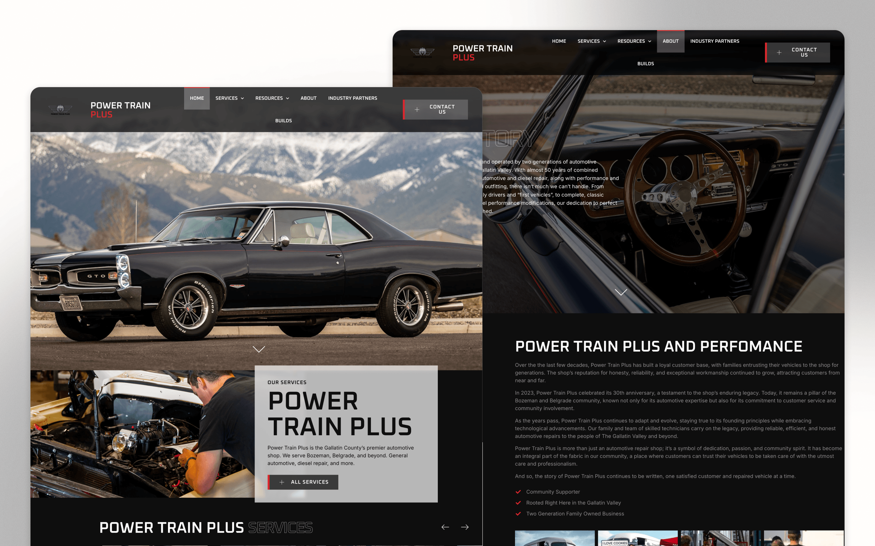 Power Train Plus Automotive Website Design by Montarev