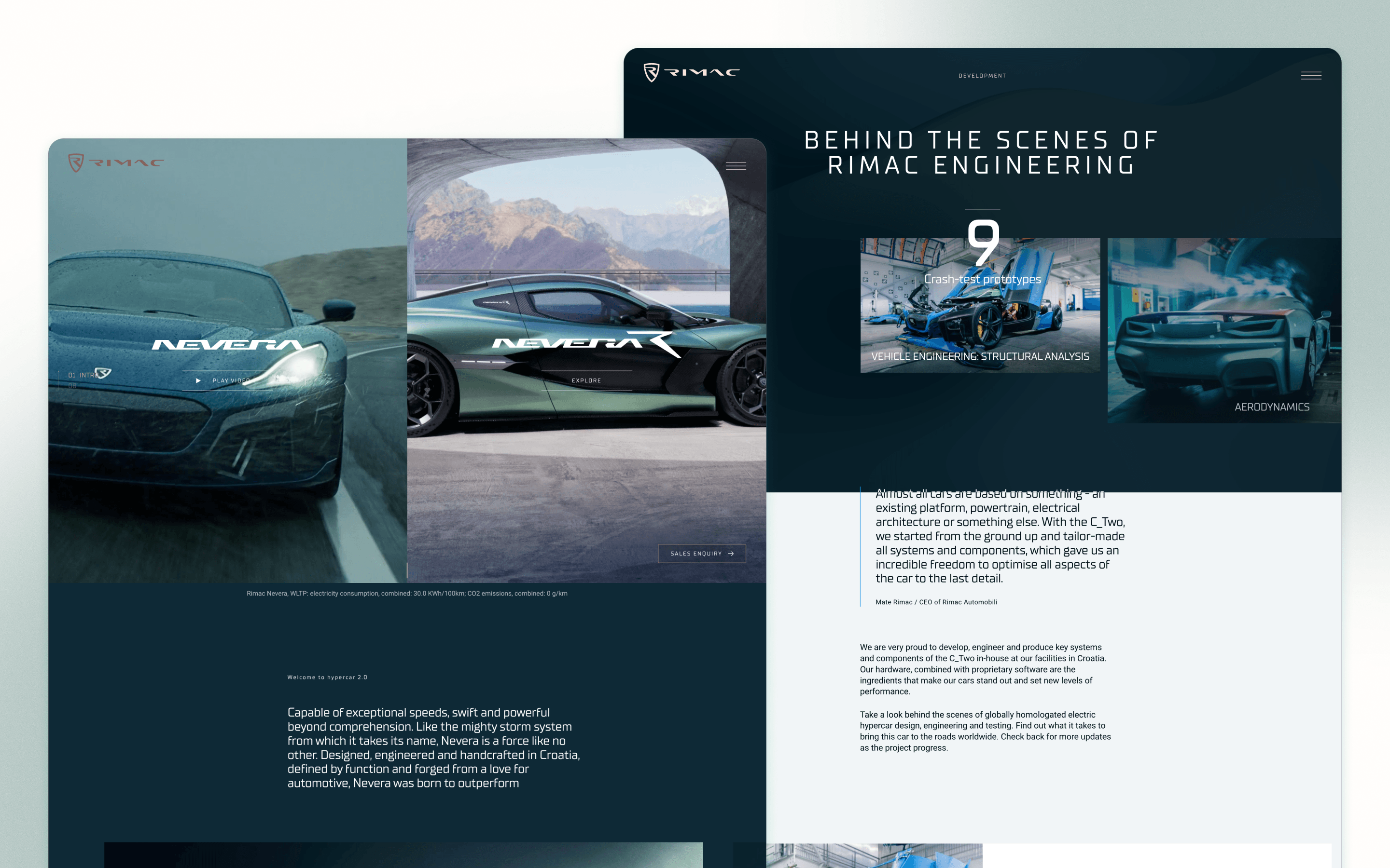 Rimac Automobili Automotive Current Website Design