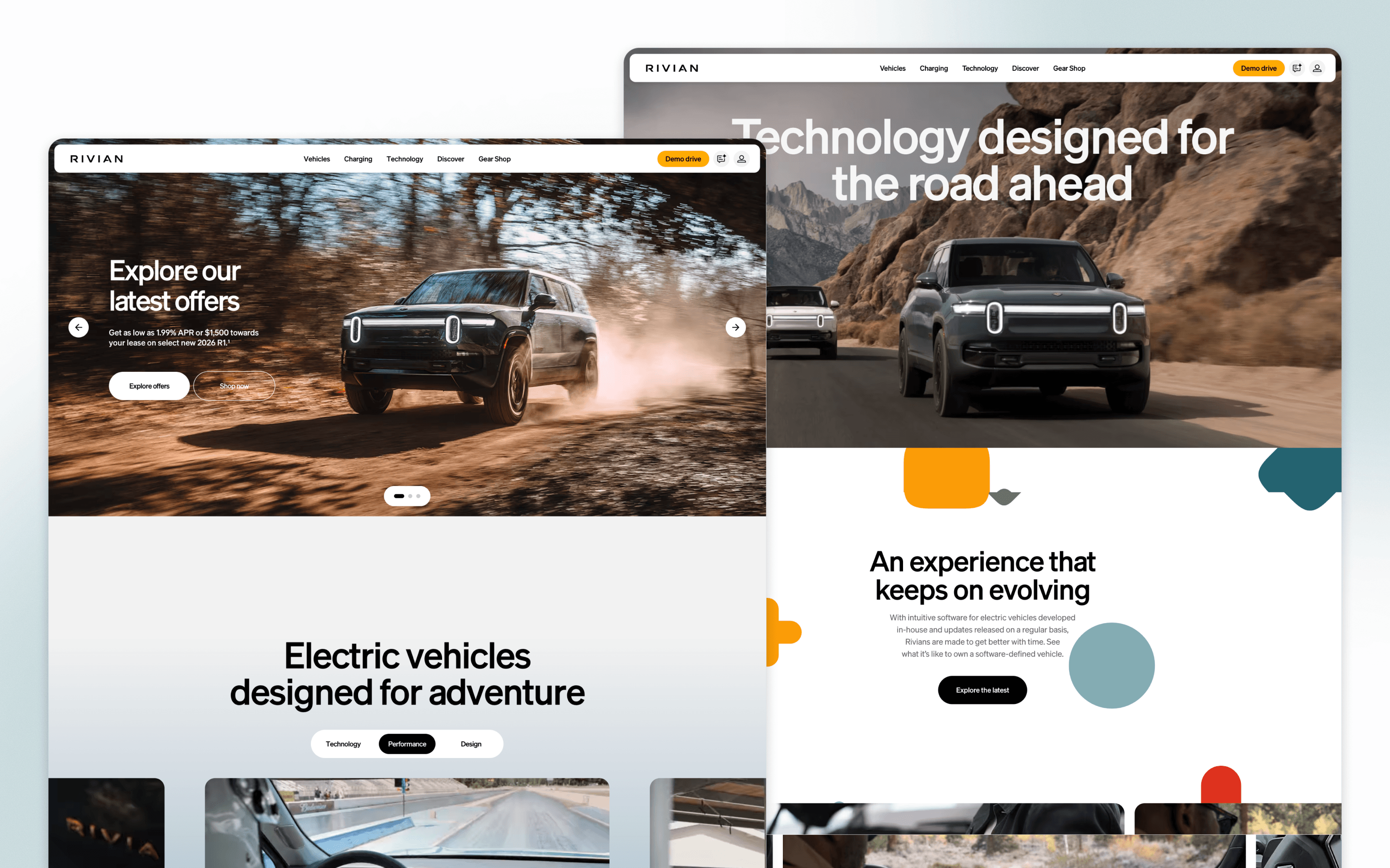Rivian Automotive Current Website Design