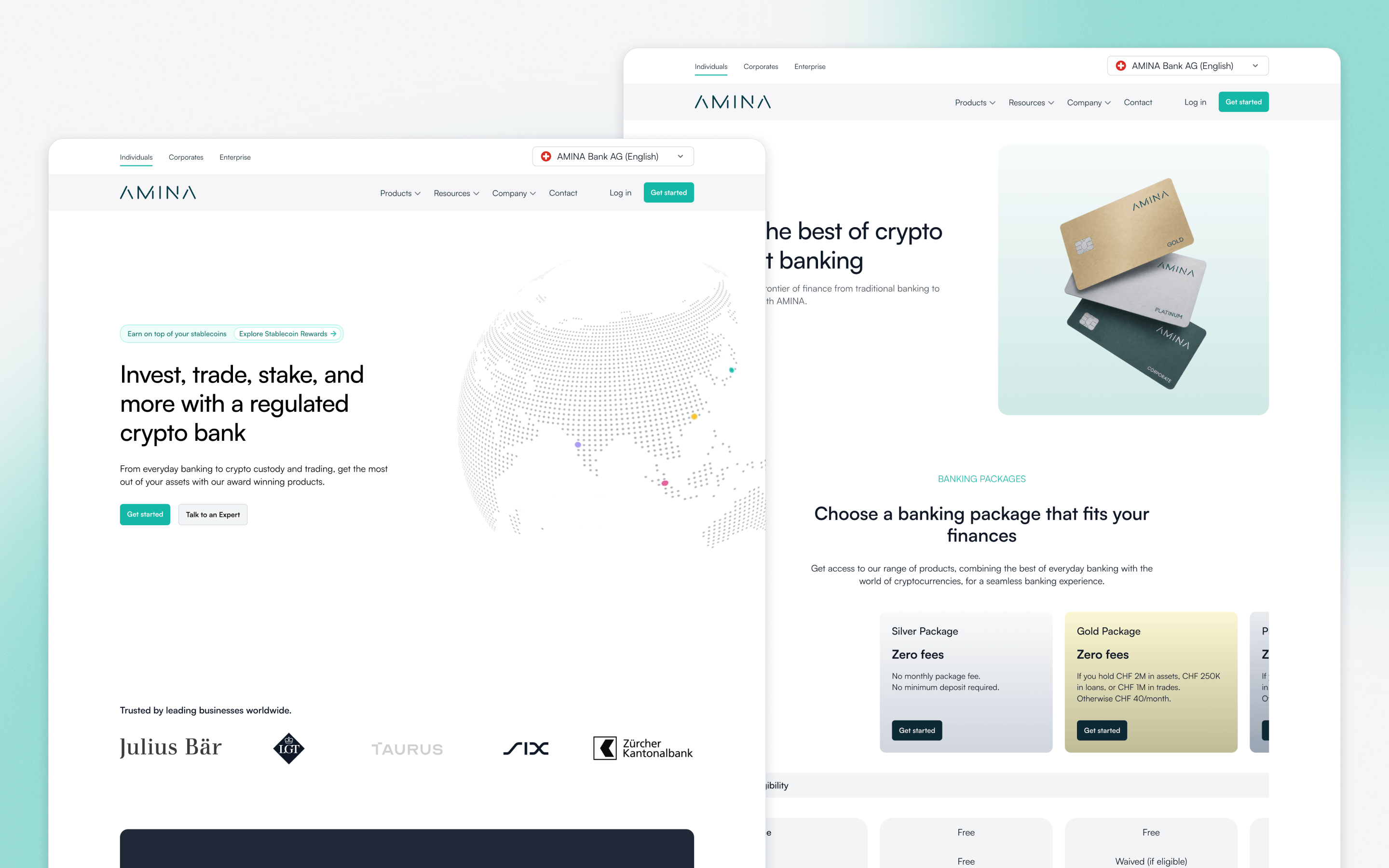 AMINA Bank Multilingual Banking Website Development by Fintech Digital