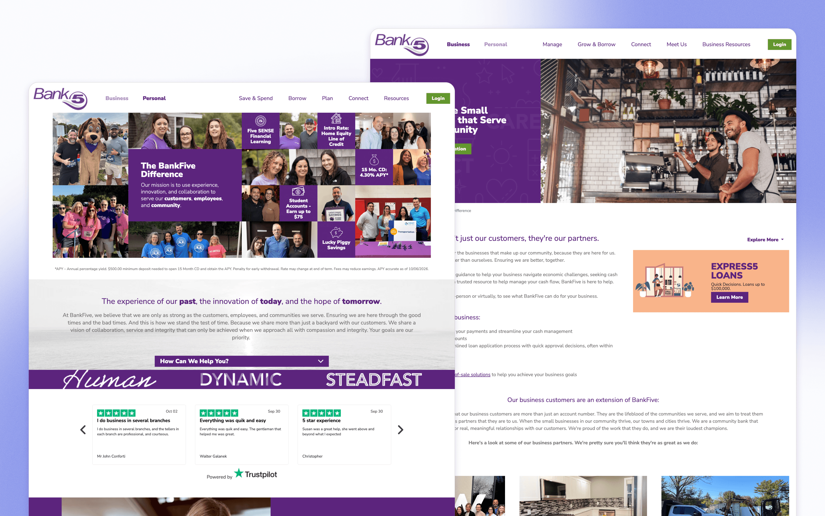 BankFive Banking Website Design by Wakefly