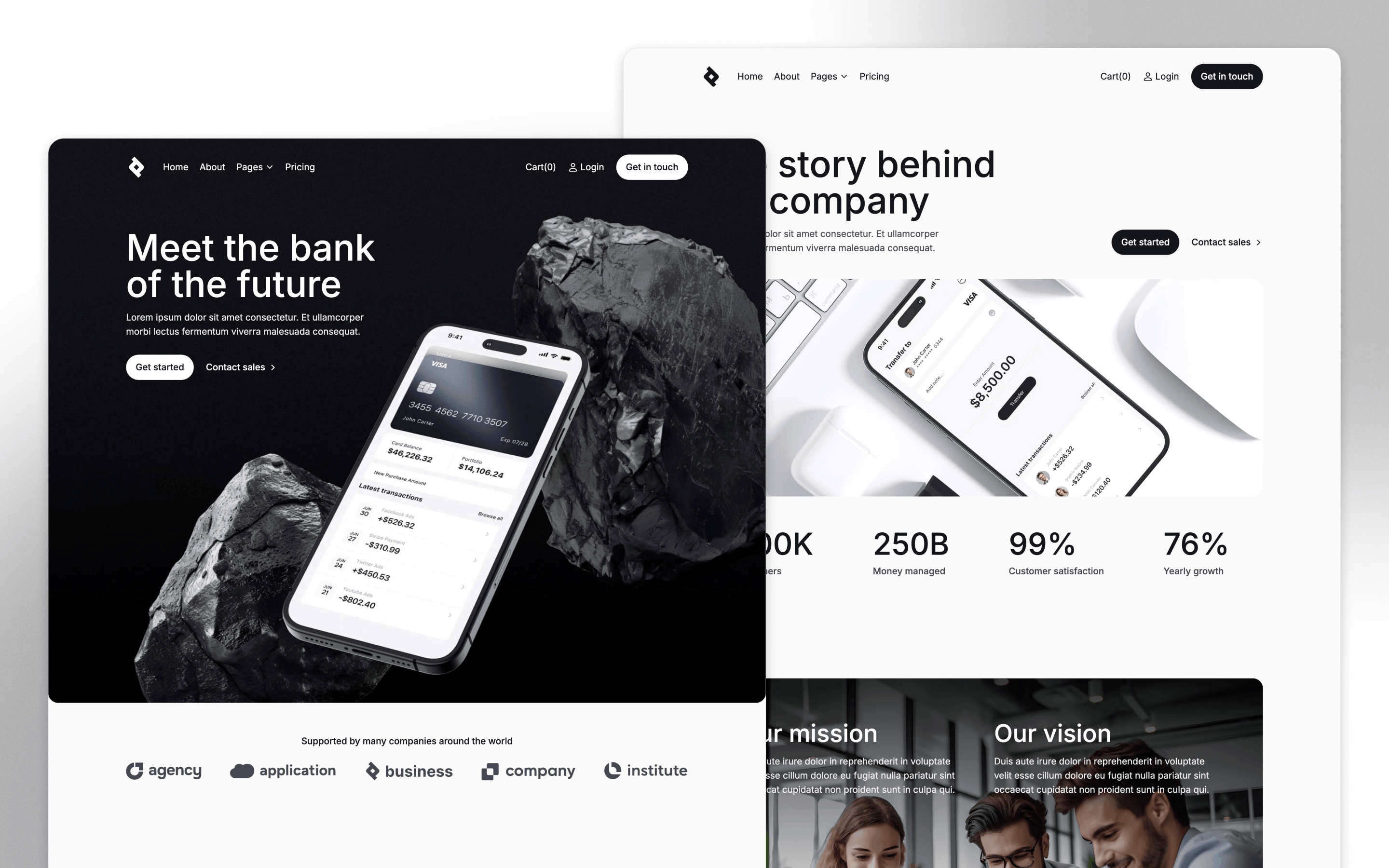 Fintech X Banking Website Template by BRIX Agency