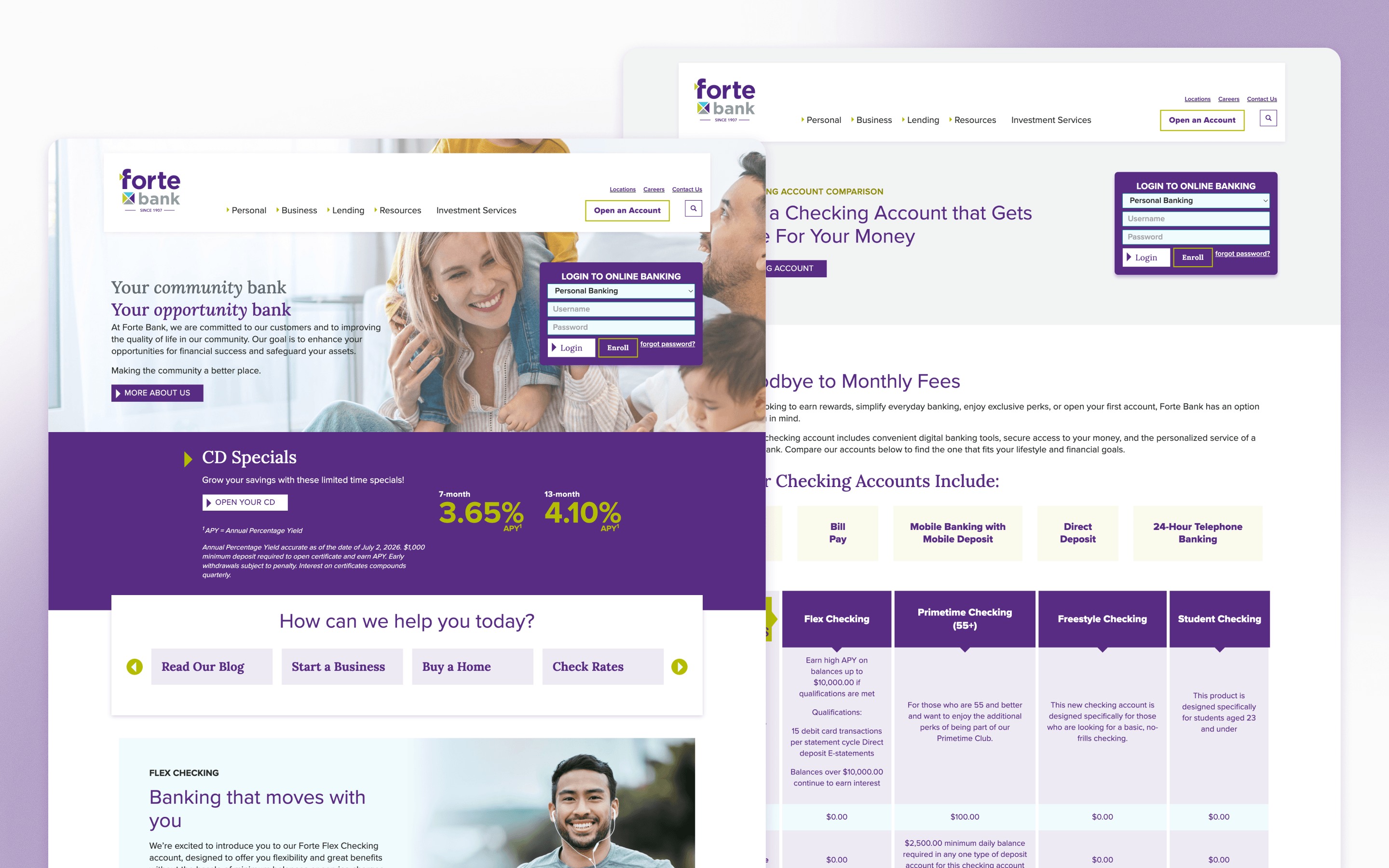 Forte Bank Banking Website Design by BrownBoots Interactive