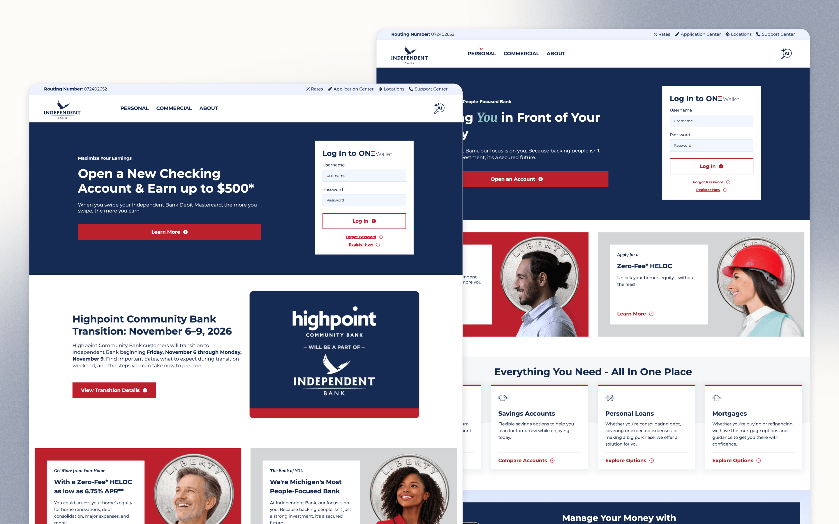 Independent Bank (Michigan) Banking Website Design by SilverTech