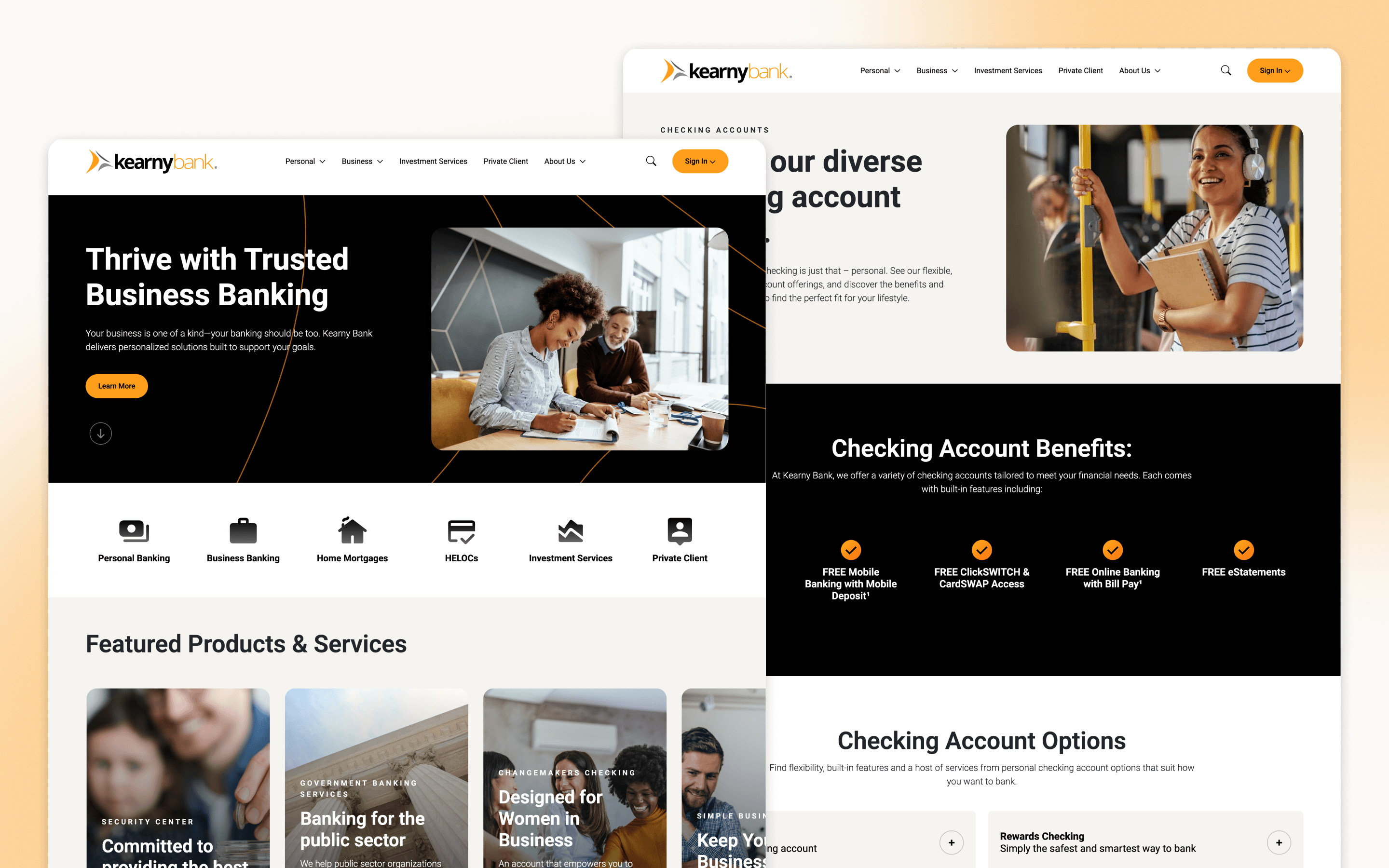 Kearny Bank Banking Website Design by Spinutech