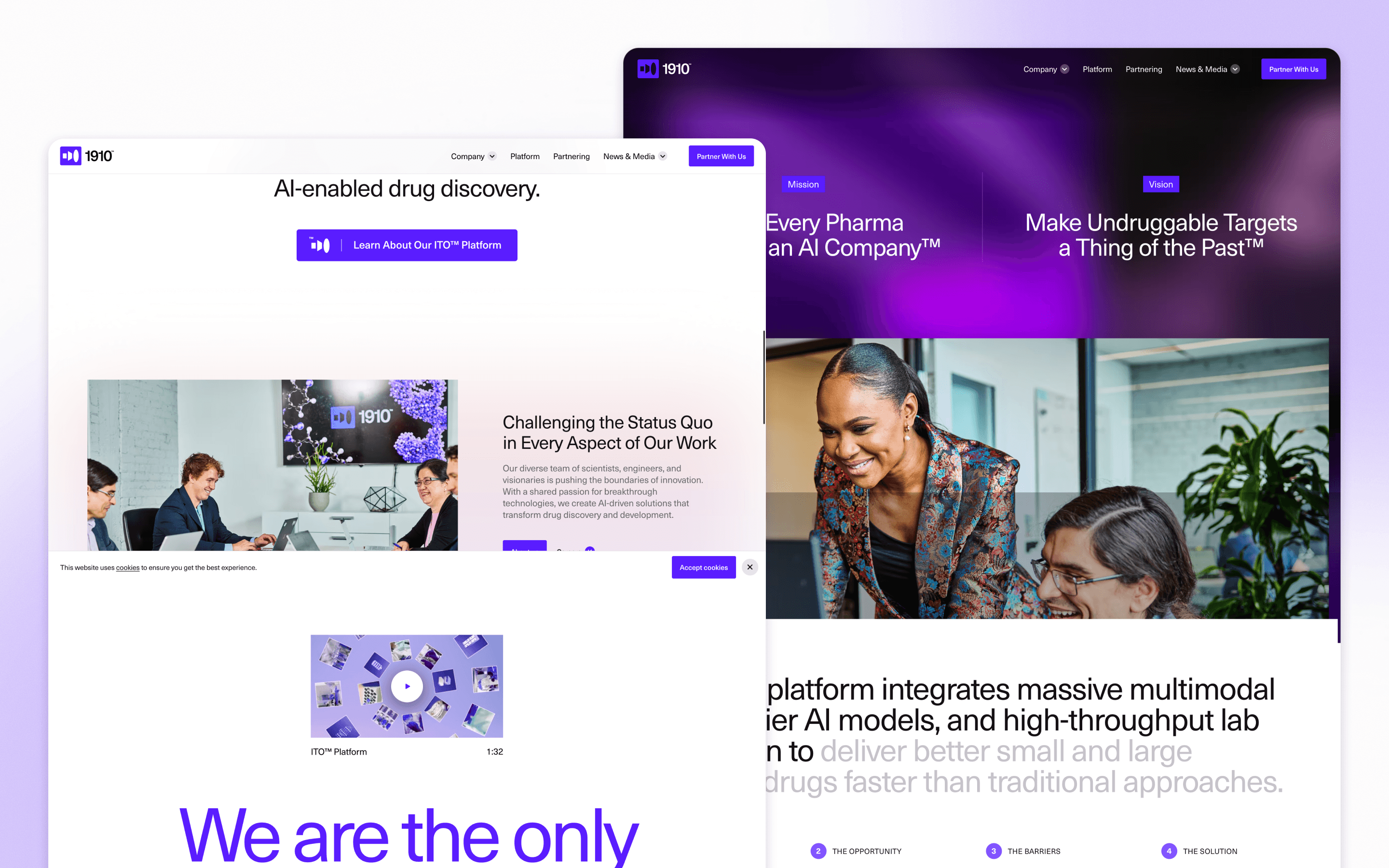 1910 Genetics Biotechnology Website Design by FiftySeven
