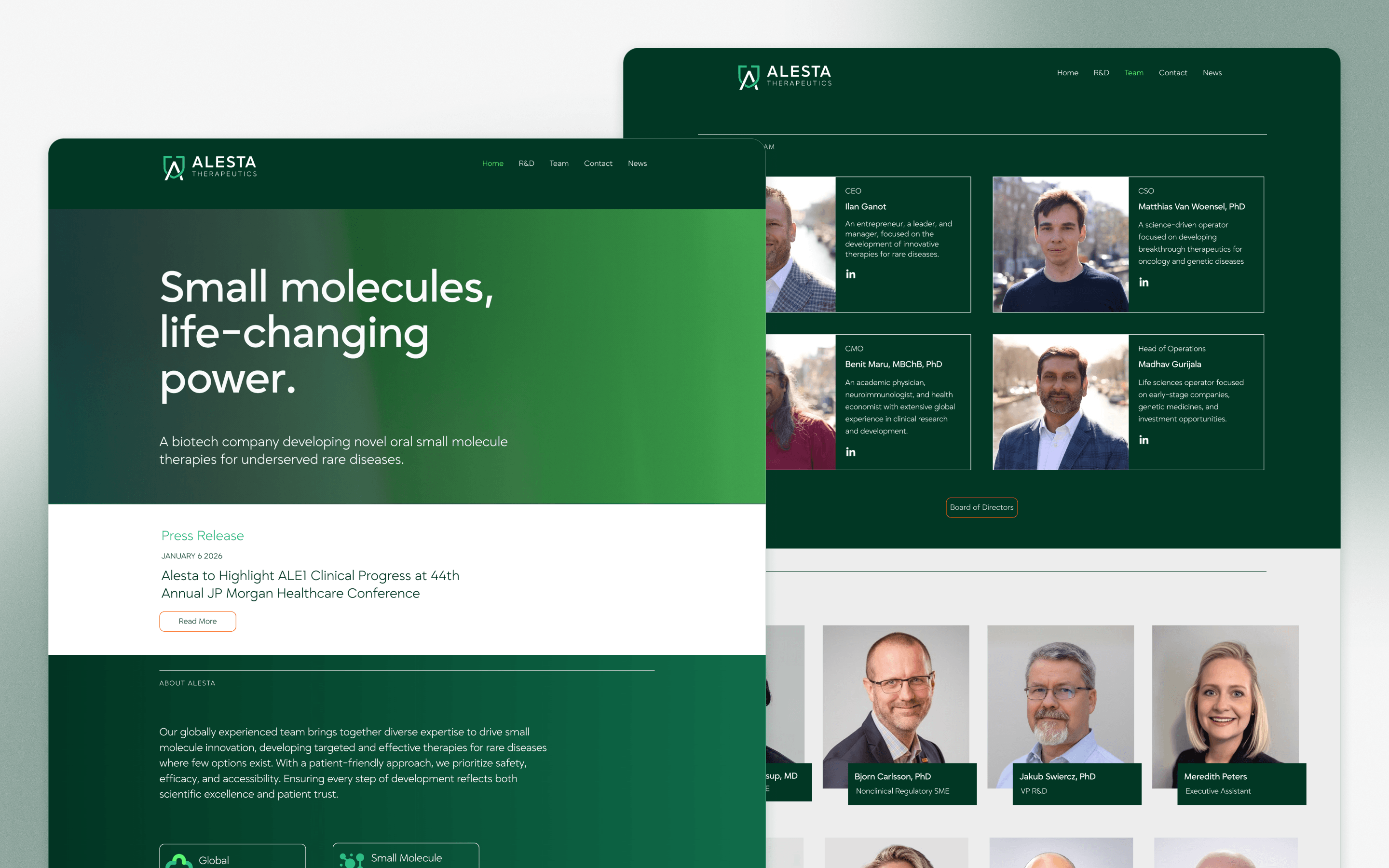 Alesta Therapeutics Biotechnology Website Design by Root Agency