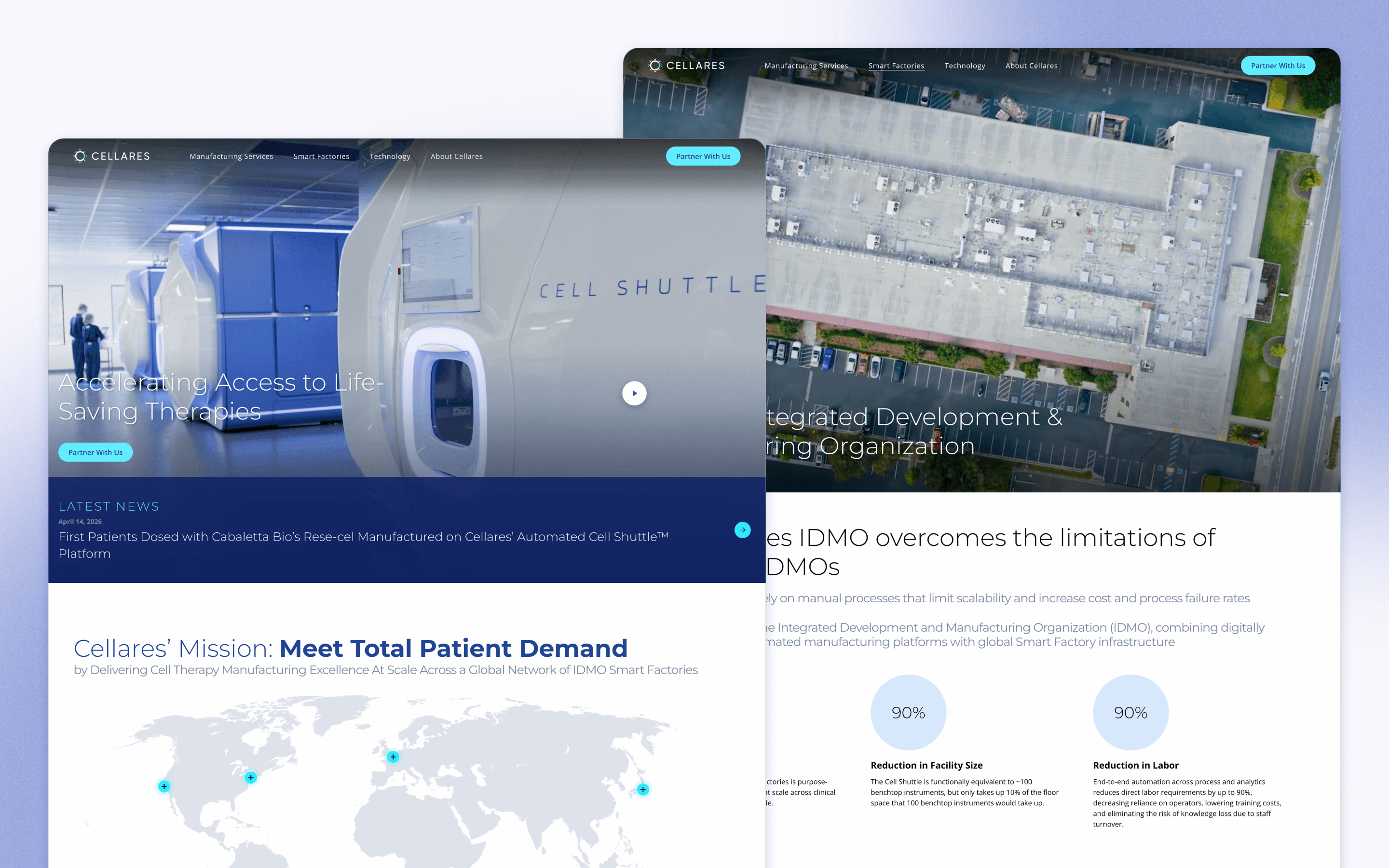 Cellares Biotechnology Website Design by Baunfire
