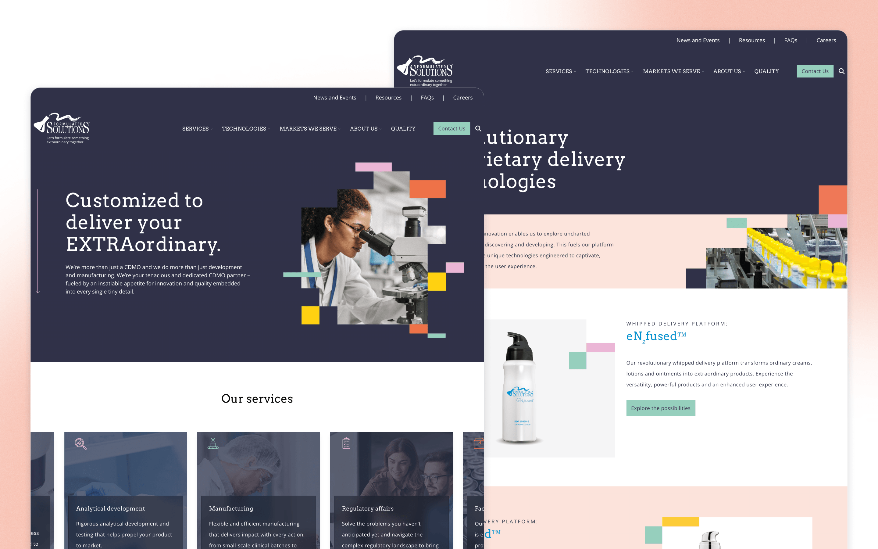 Formulated Solutions Biotechnology Website and Digital Platform by That’s Nice