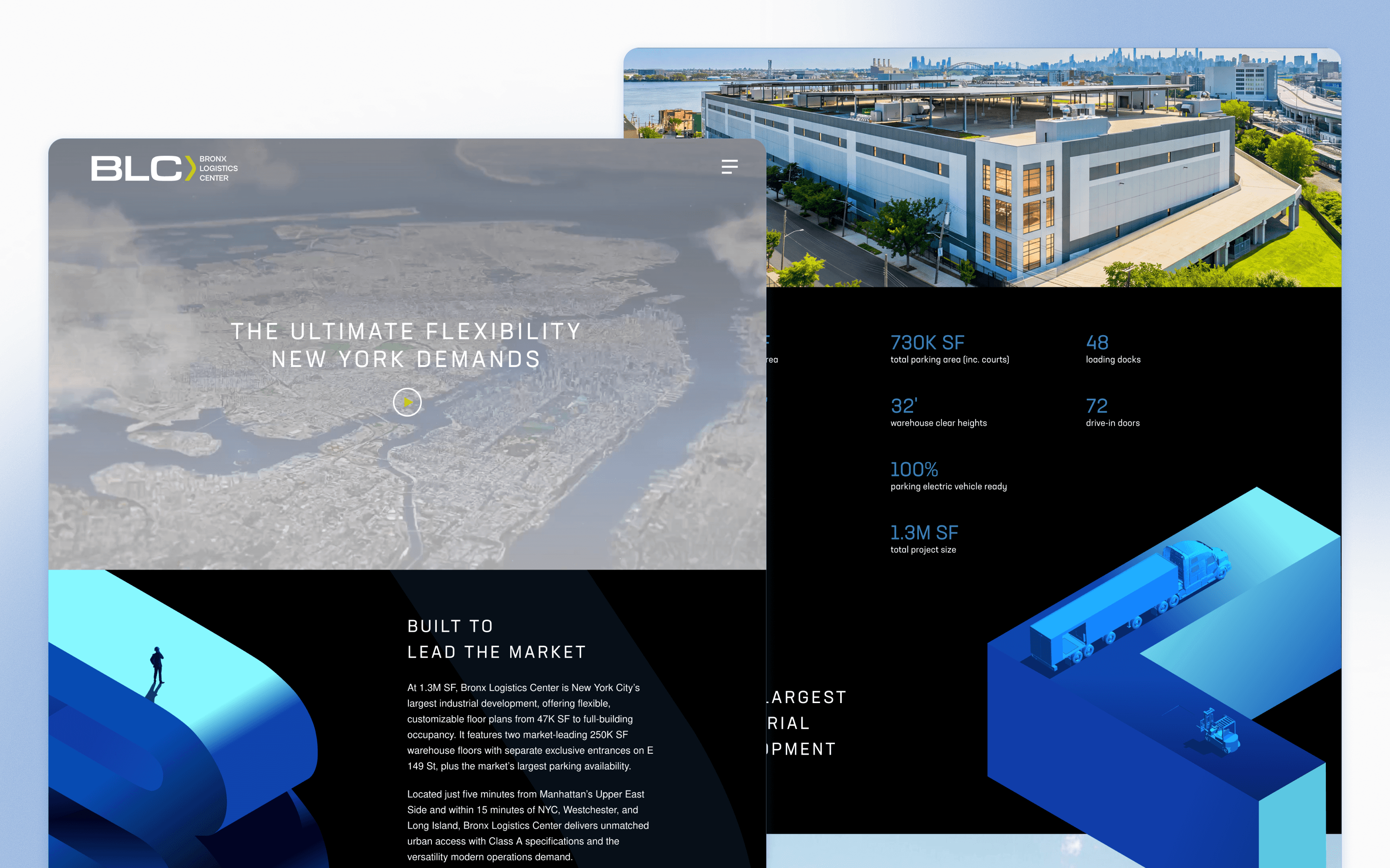 Bronx Logistics Center Commercial Real Estate Website Design by Neoscape