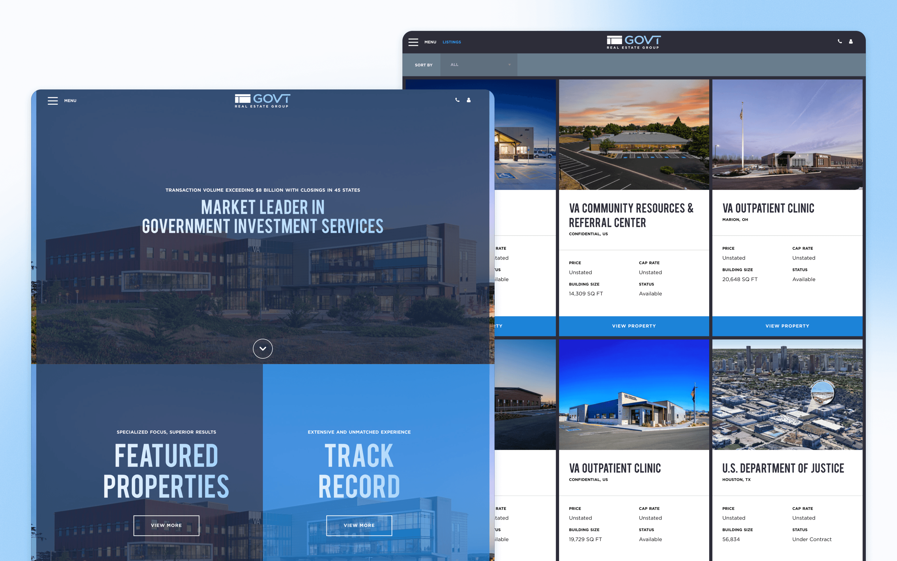 GOVT Real Estate Group Commercial Real Estate Website Design by inMotion Real Estate Media
