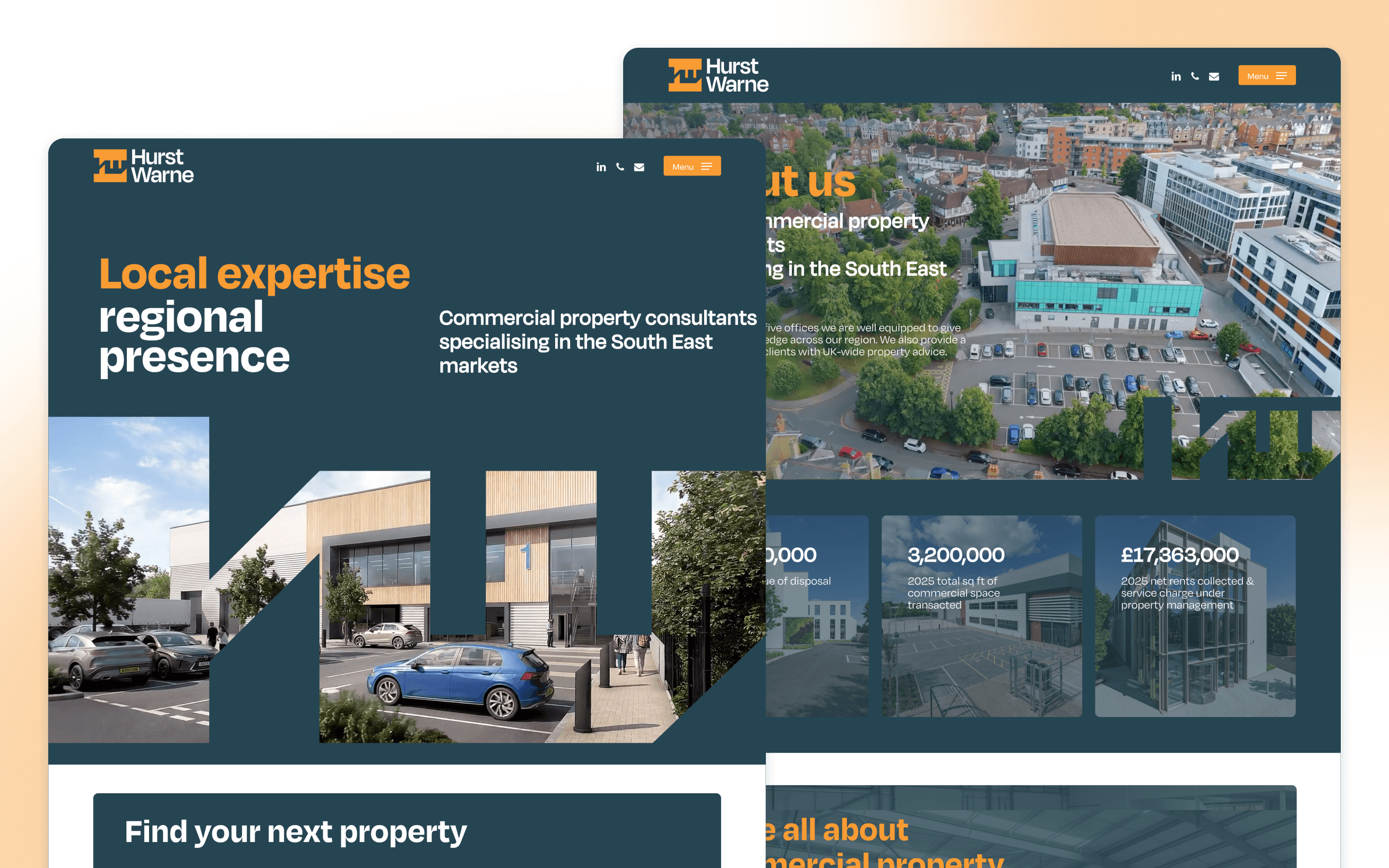 Hurst Warne Commercial Real Estate Website Design by Winton + Partners