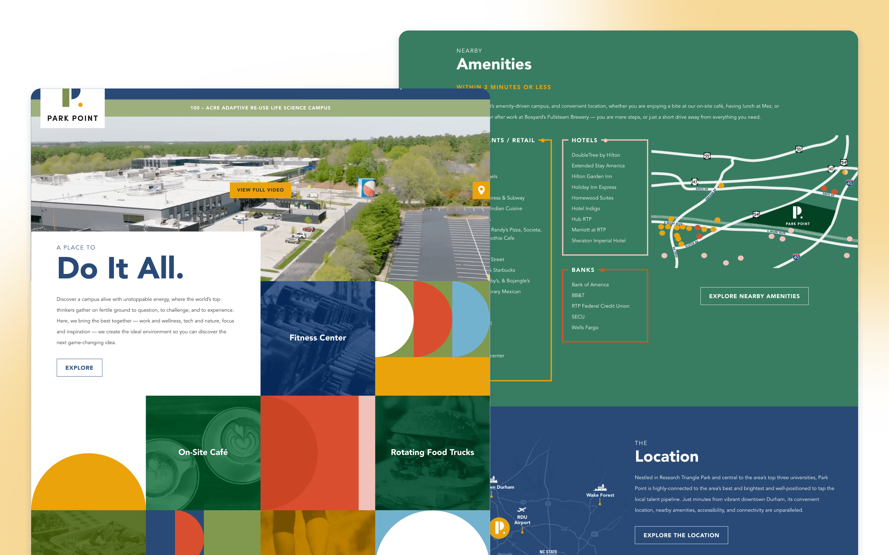 Park Point RTP Commercial Real Estate Website Design by New Media Campaigns
