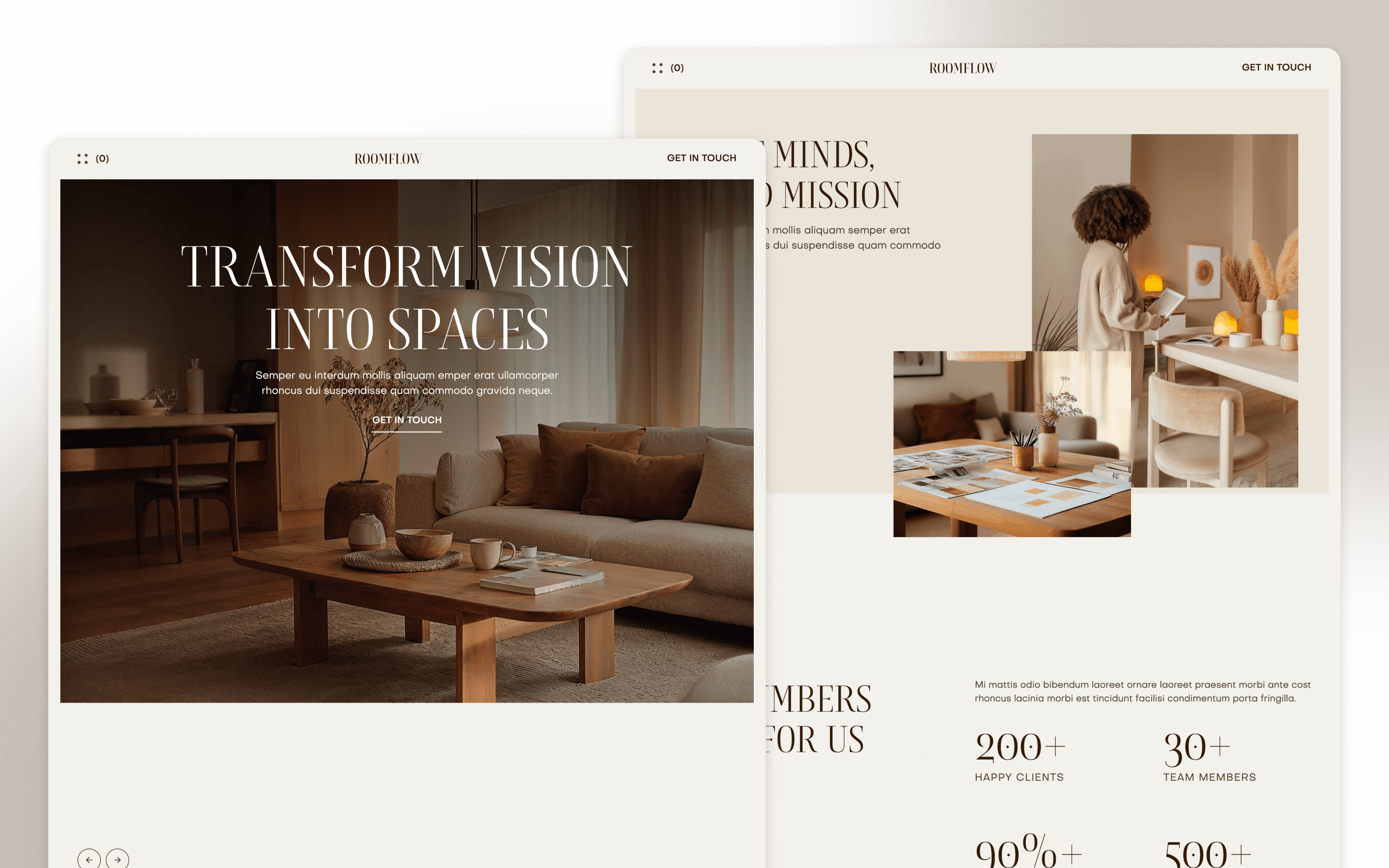 RoomFlow Interior Design Website Template by BRIX Agency