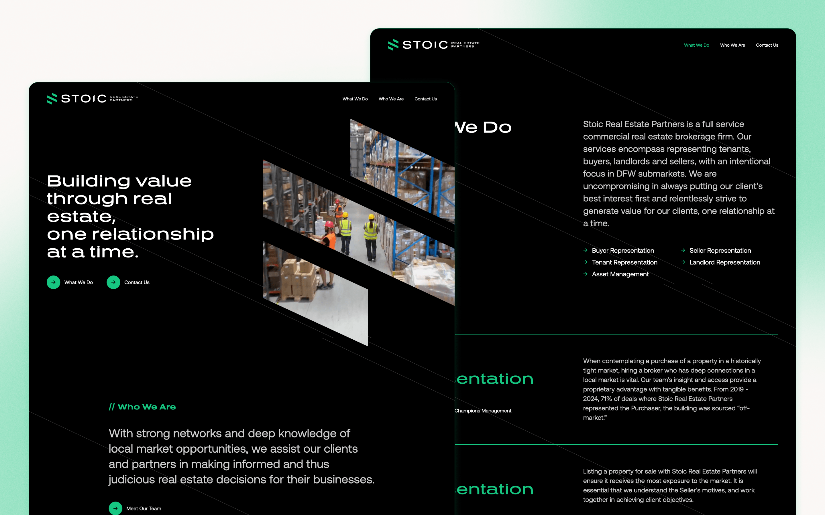 Stoic Real Estate Partners Commercial Real Estate Website Design by North Street Creative