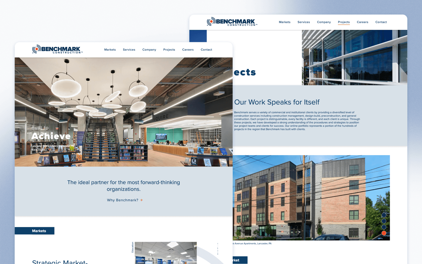 Benchmark Construction Website Design by Mile6