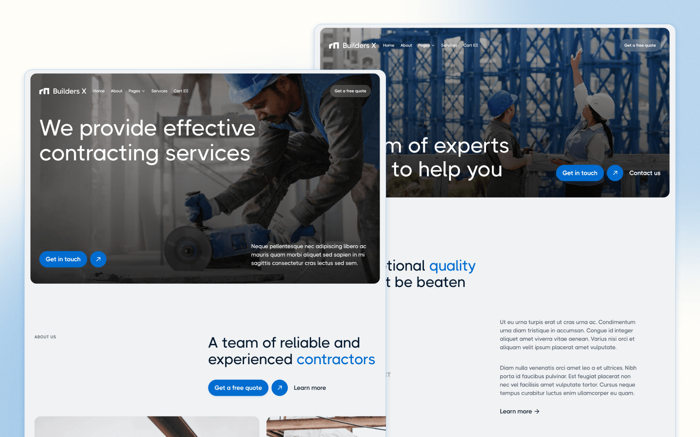 Builders X Construction Website Template Design by BRIX Agency