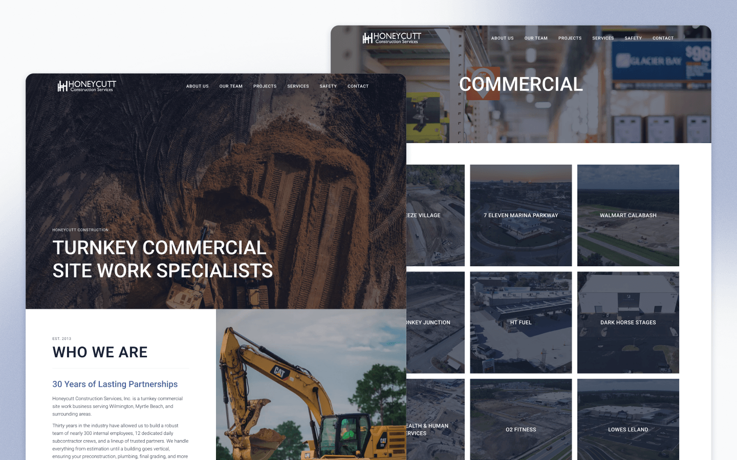Honeycutt Construction Services Website Design by Springer Studios