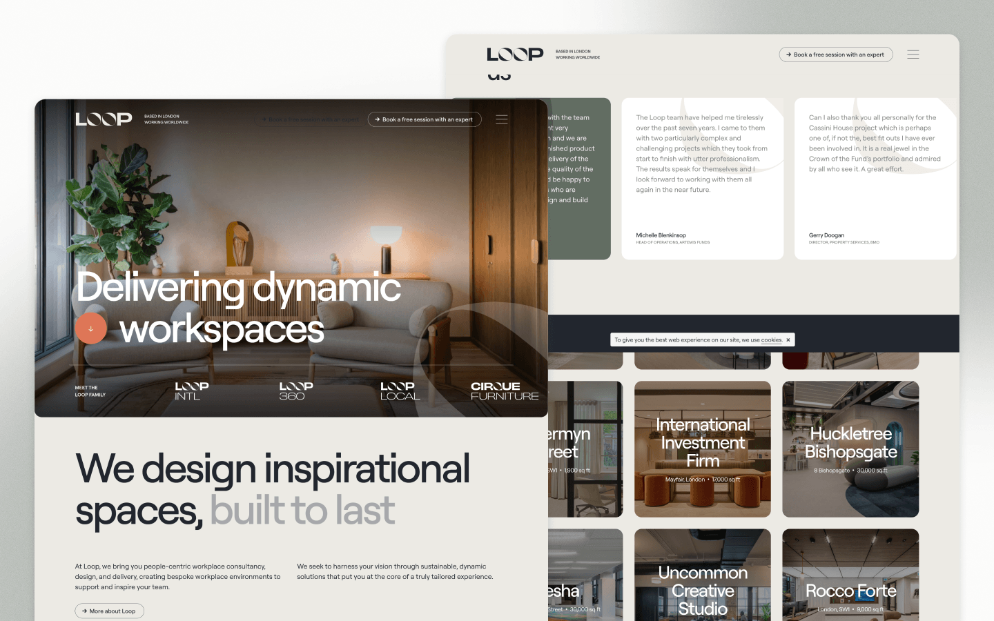 Loop Interiors Construction Website Design by MadeByShape