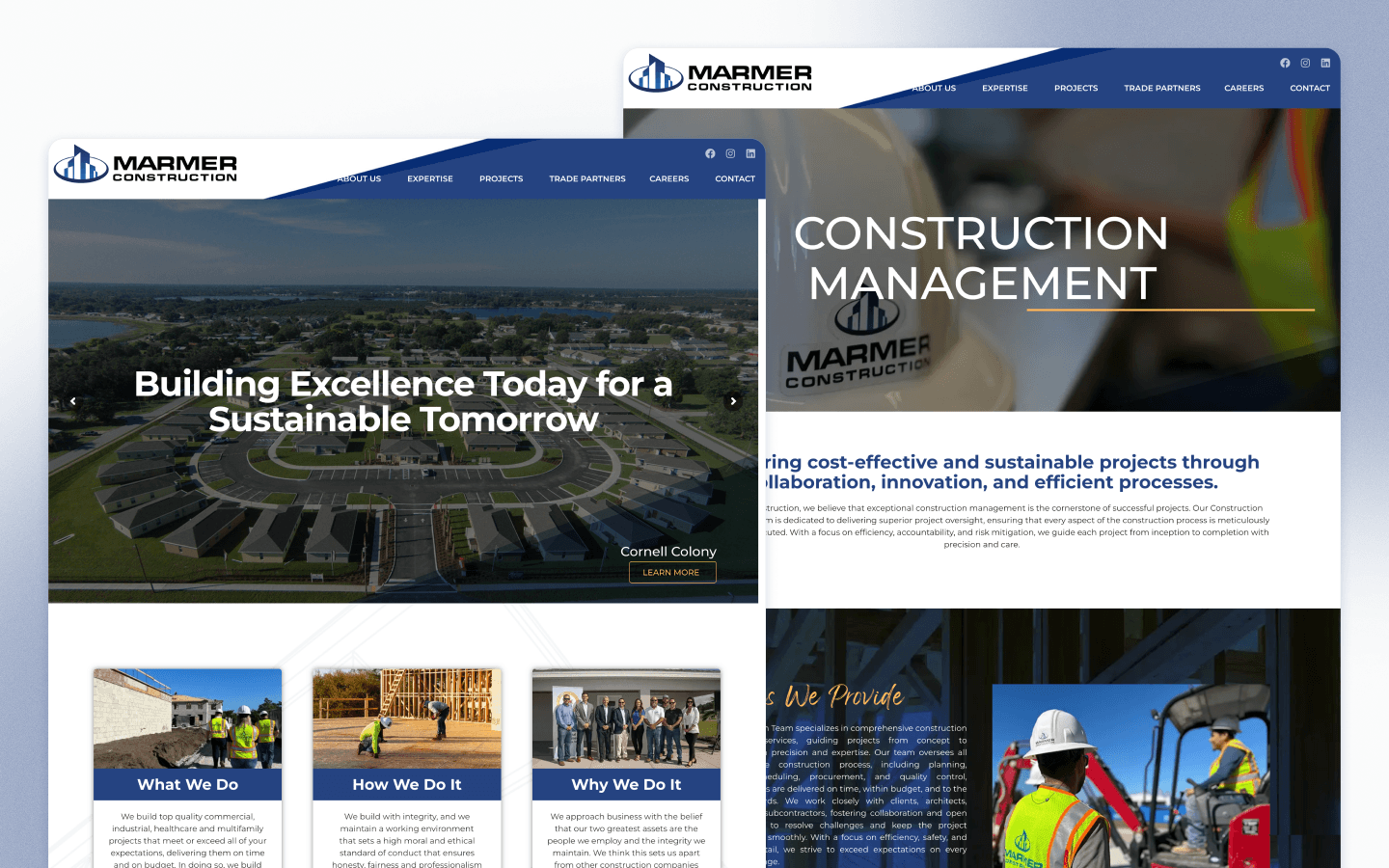 Marmer Construction Website Design by The Brand Constructors