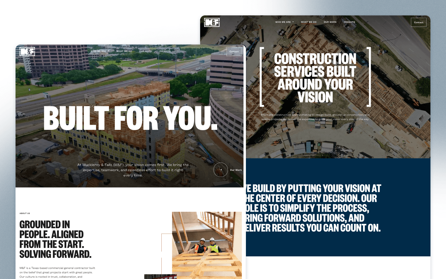 Muckleroy & Falls Construction Website Design by Third & Arch