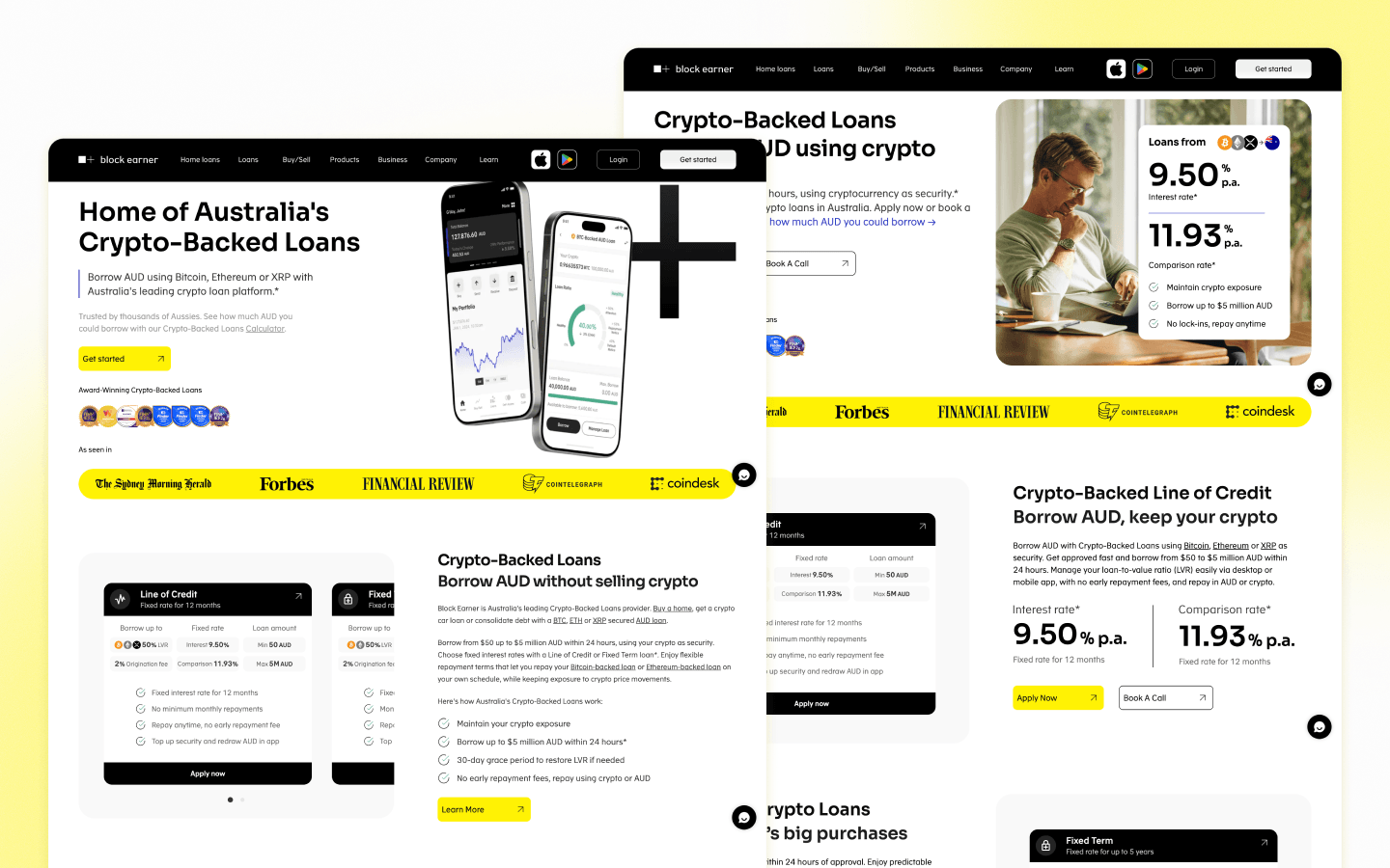 Block Earner Crypto Website Design by Merge