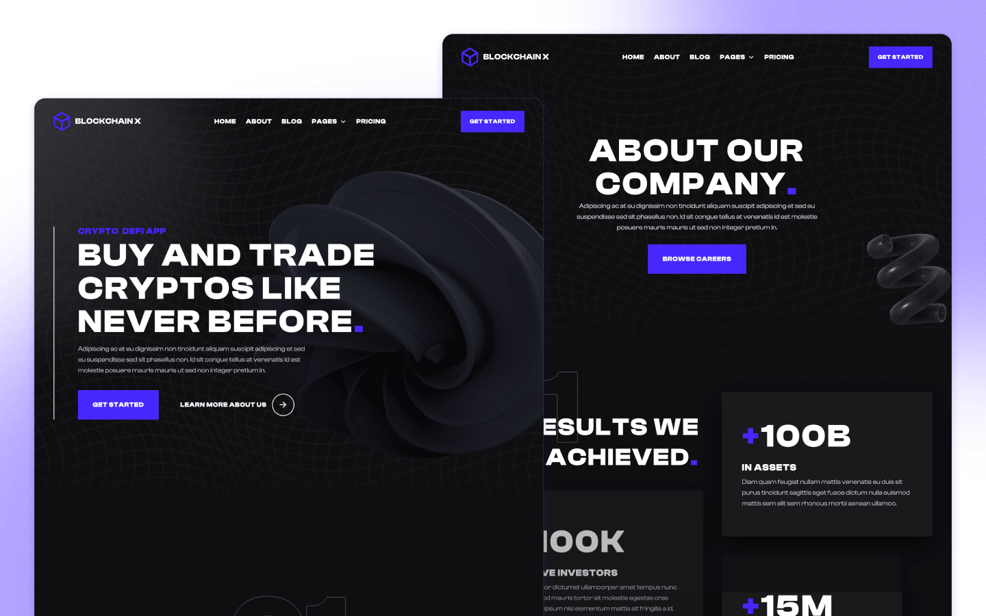 Blockchain X Blockchain Website Template by BRIX Agency