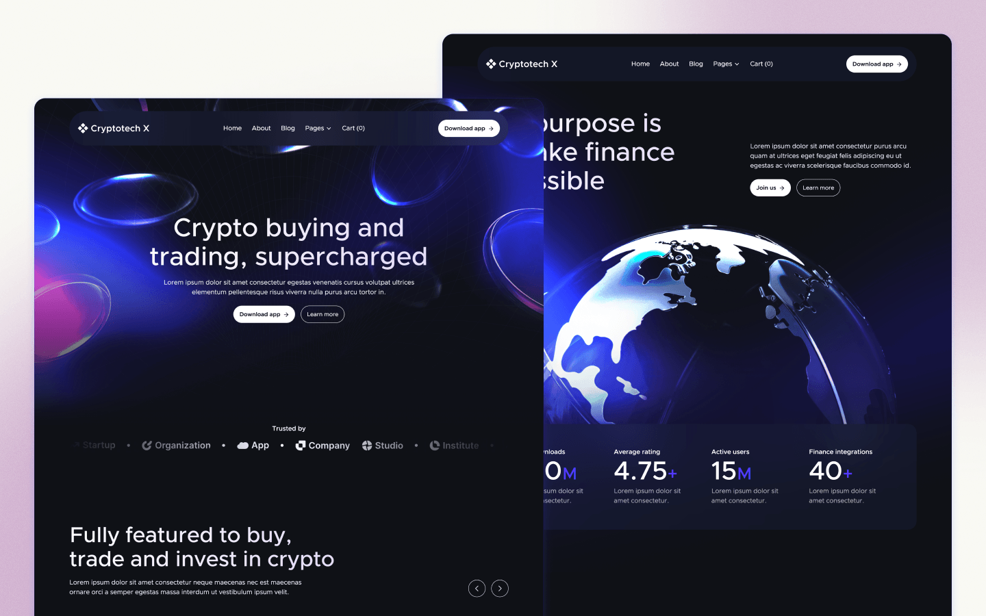 Cryptotech X Crypto Website Template by BRIX Agency