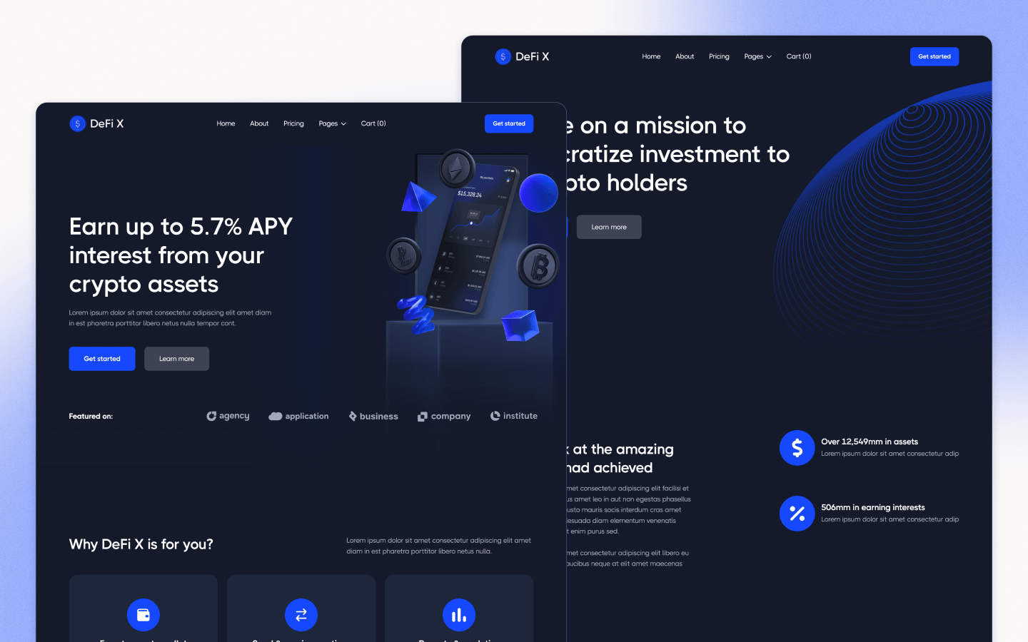 DeFi X DeFi Website Template by BRIX Agency