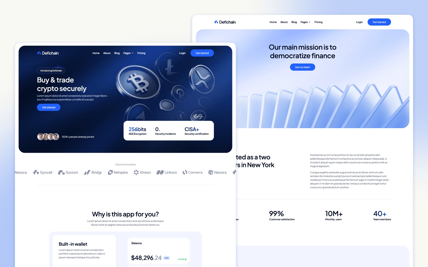 DeFiChain DeFi Website Template by BRIX Agency