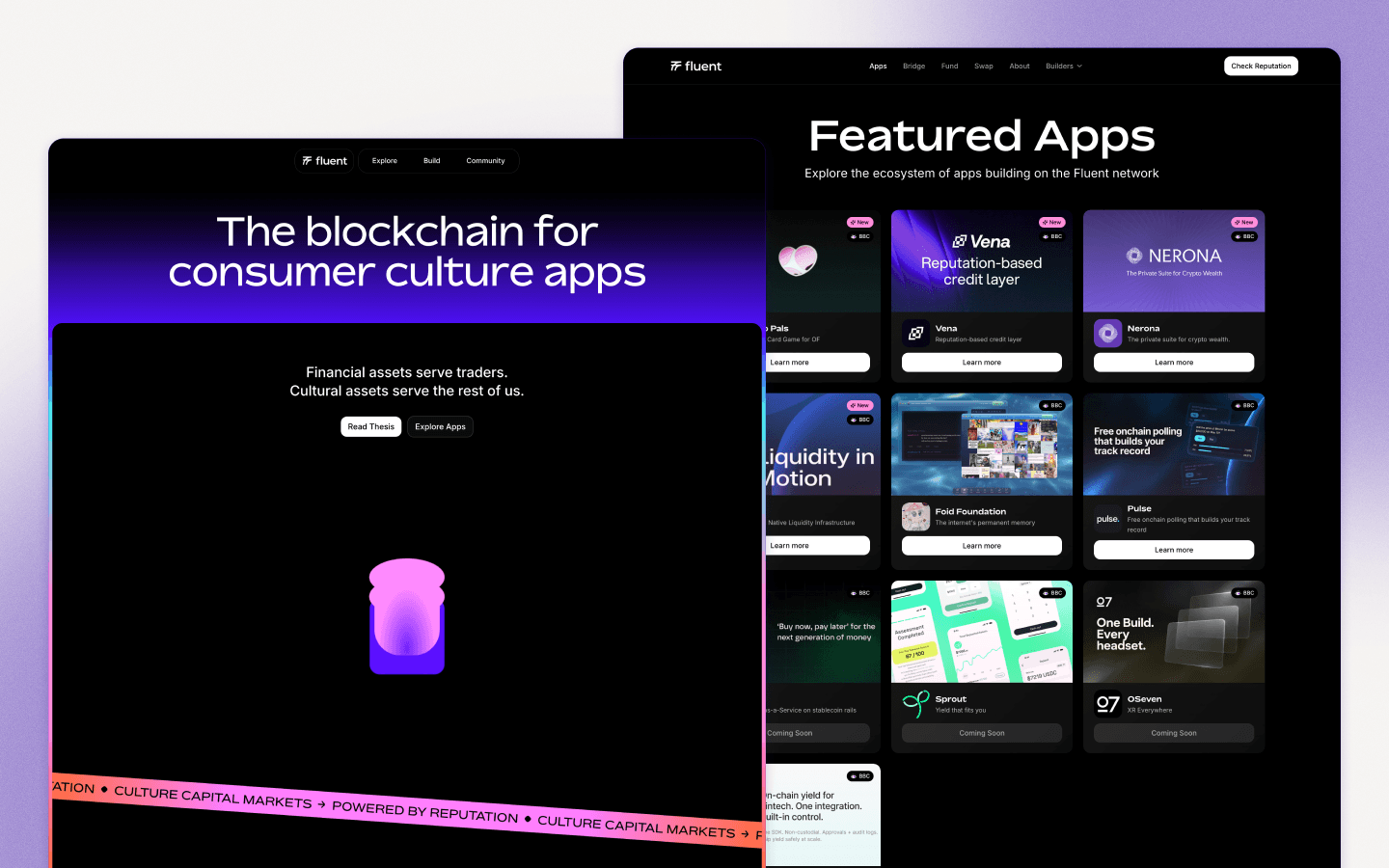 Fluent Crypto Website Design by Pony Studio
