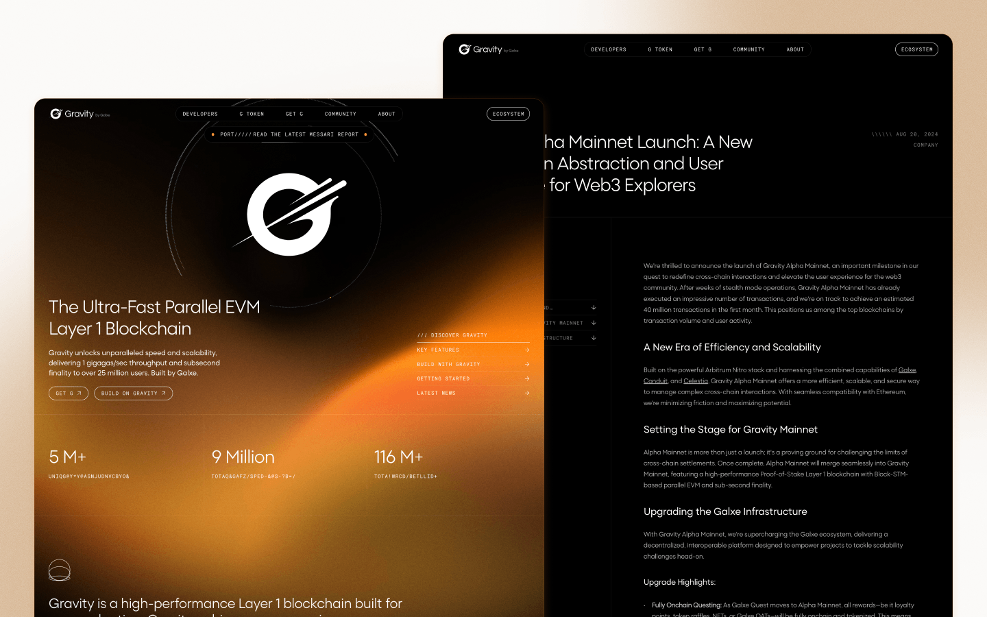 Gravity Crypto Website Design by 14islands