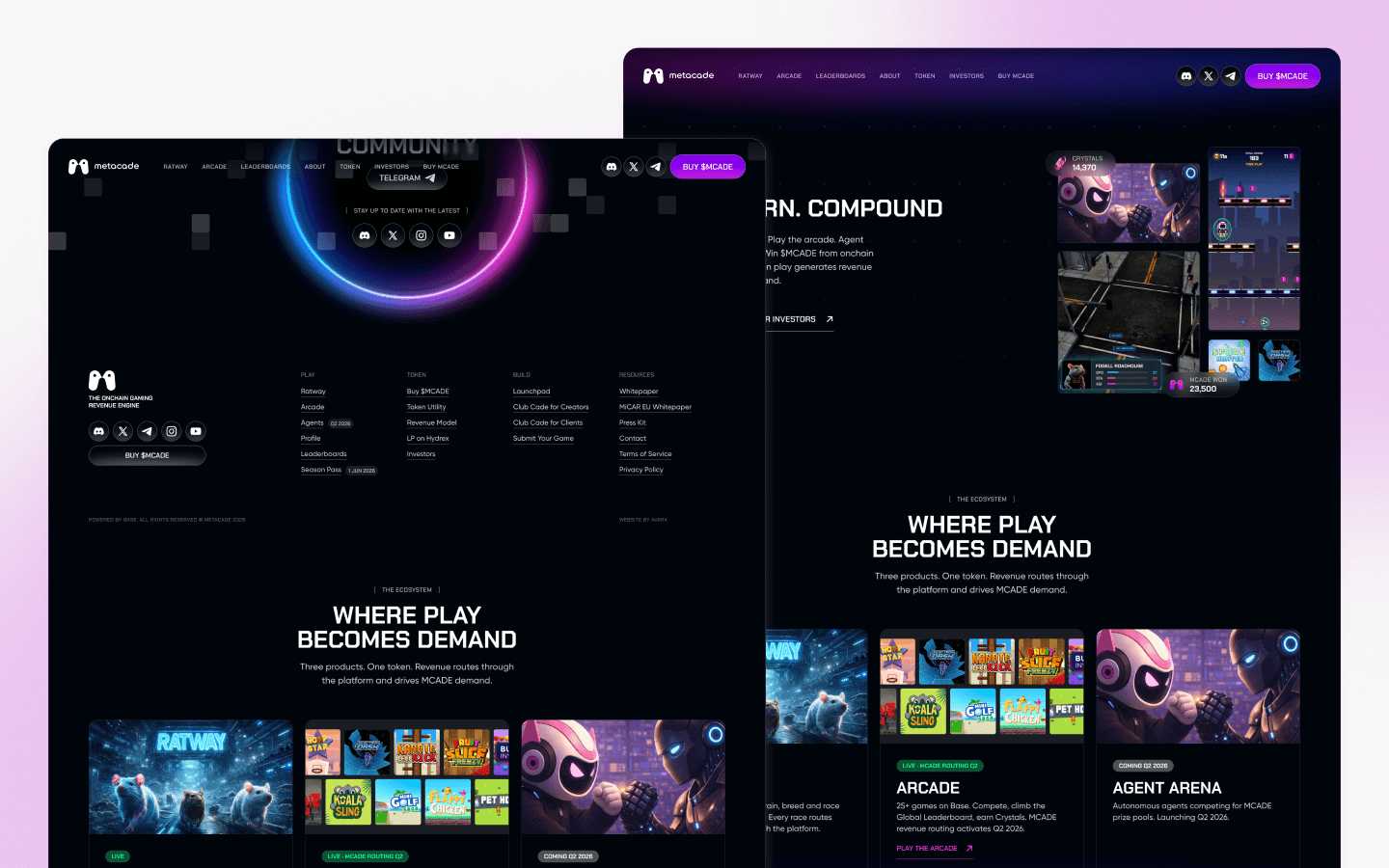 Metacade Crypto Website Design by Avark