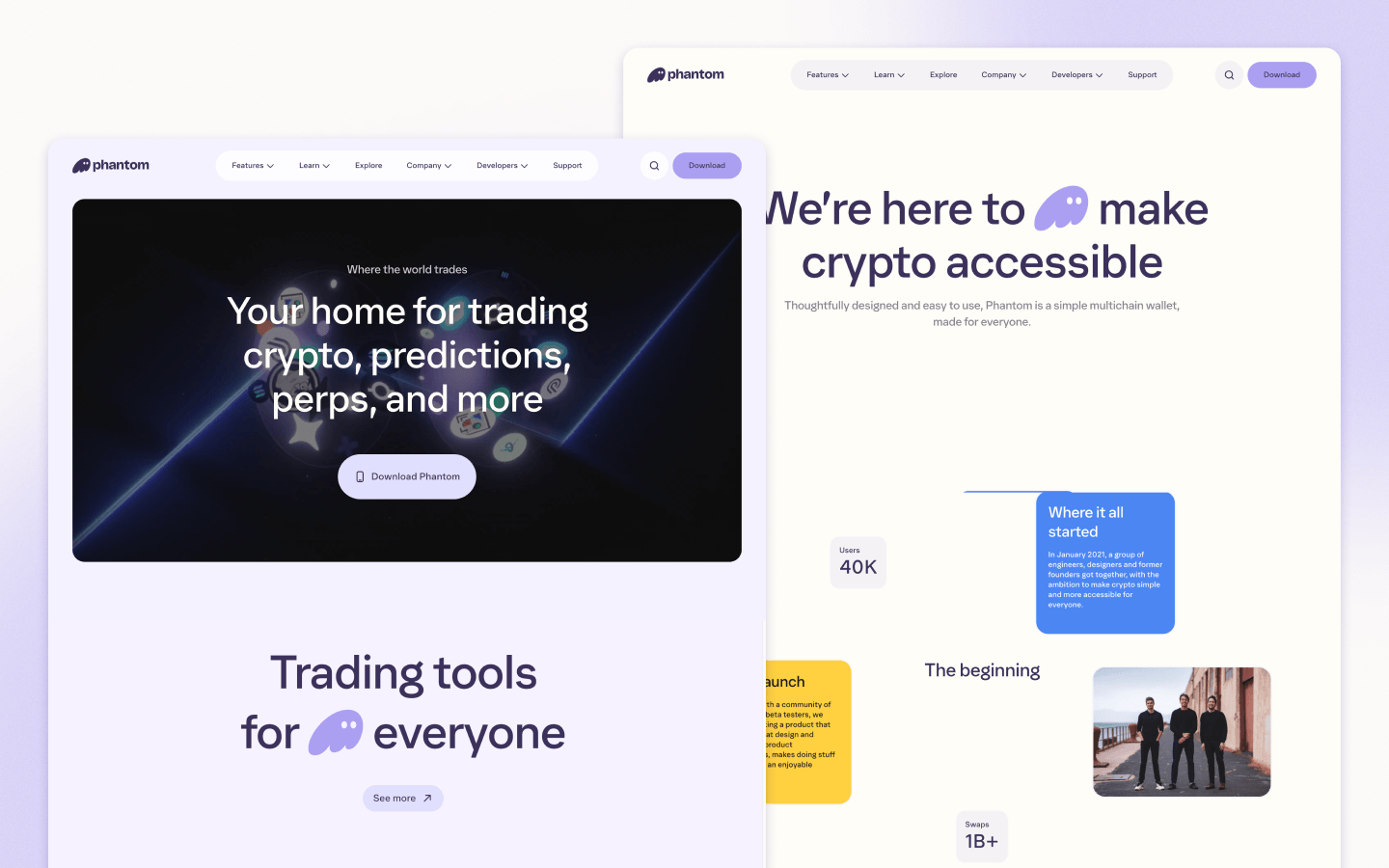 Phantom Crypto Website Design by Bakken & Bæck