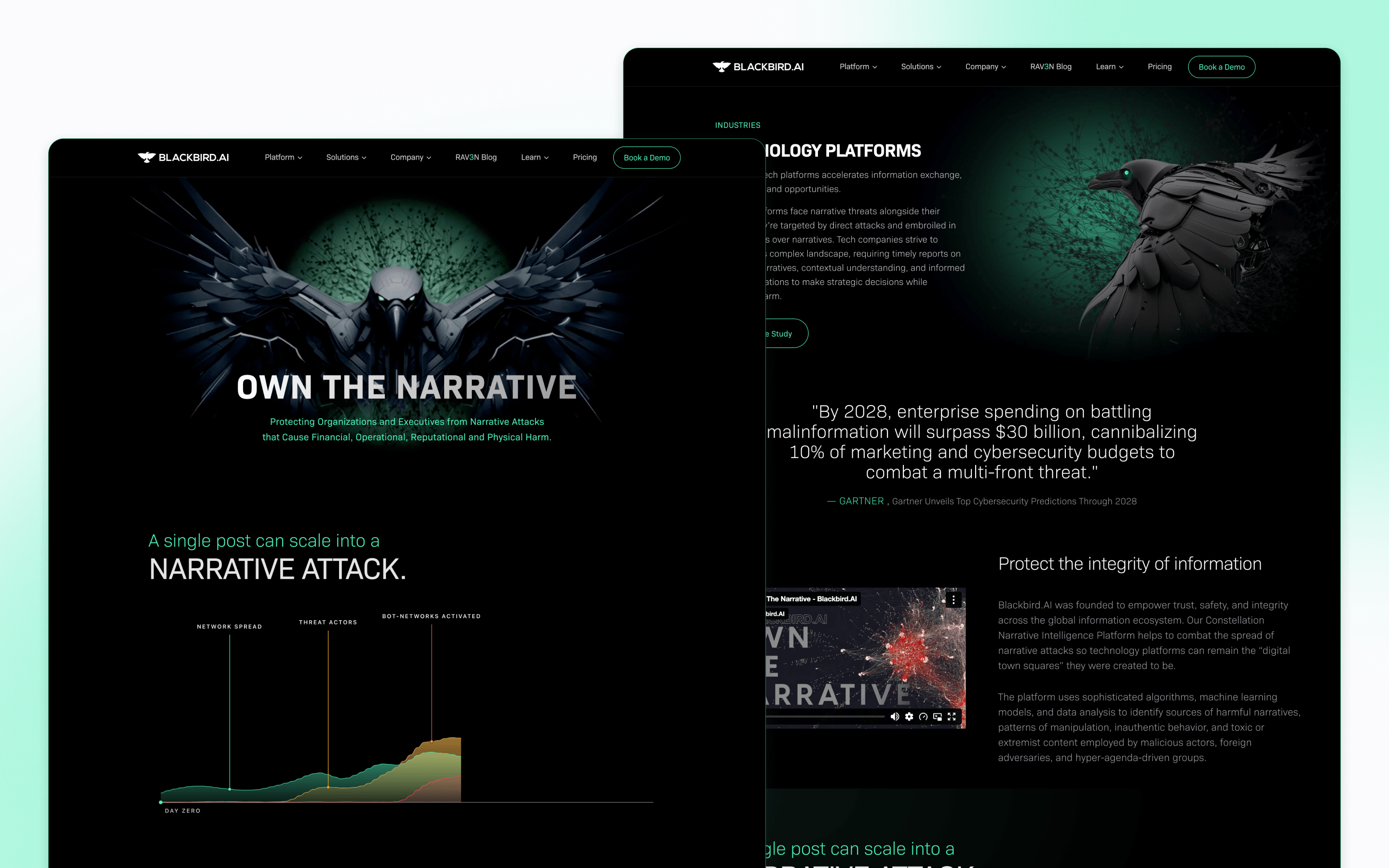 Blackbird.AI Cybersecurity Website Design by Punch