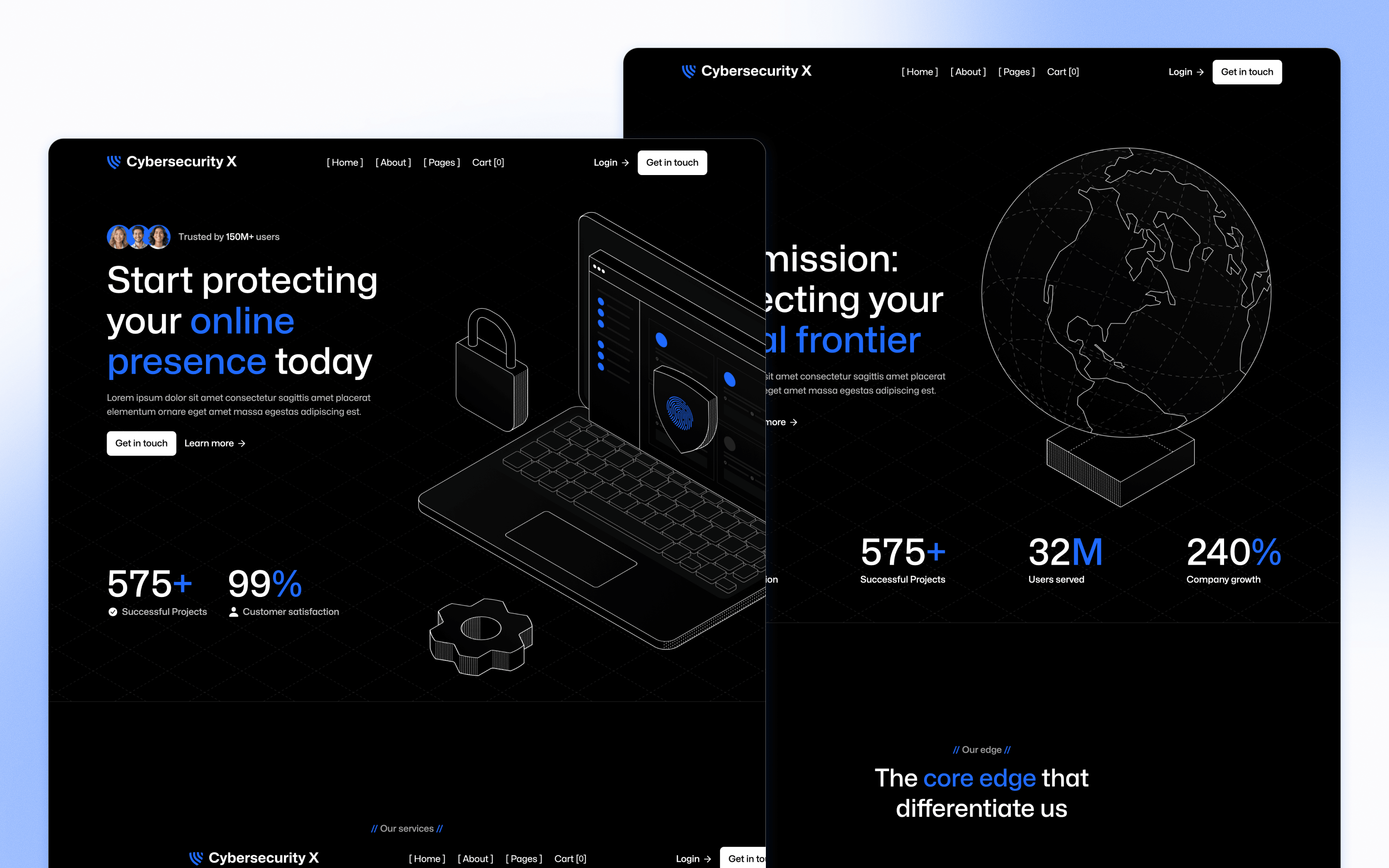 Cybersecurity X Cybersecurity Website Template by BRIX Agency