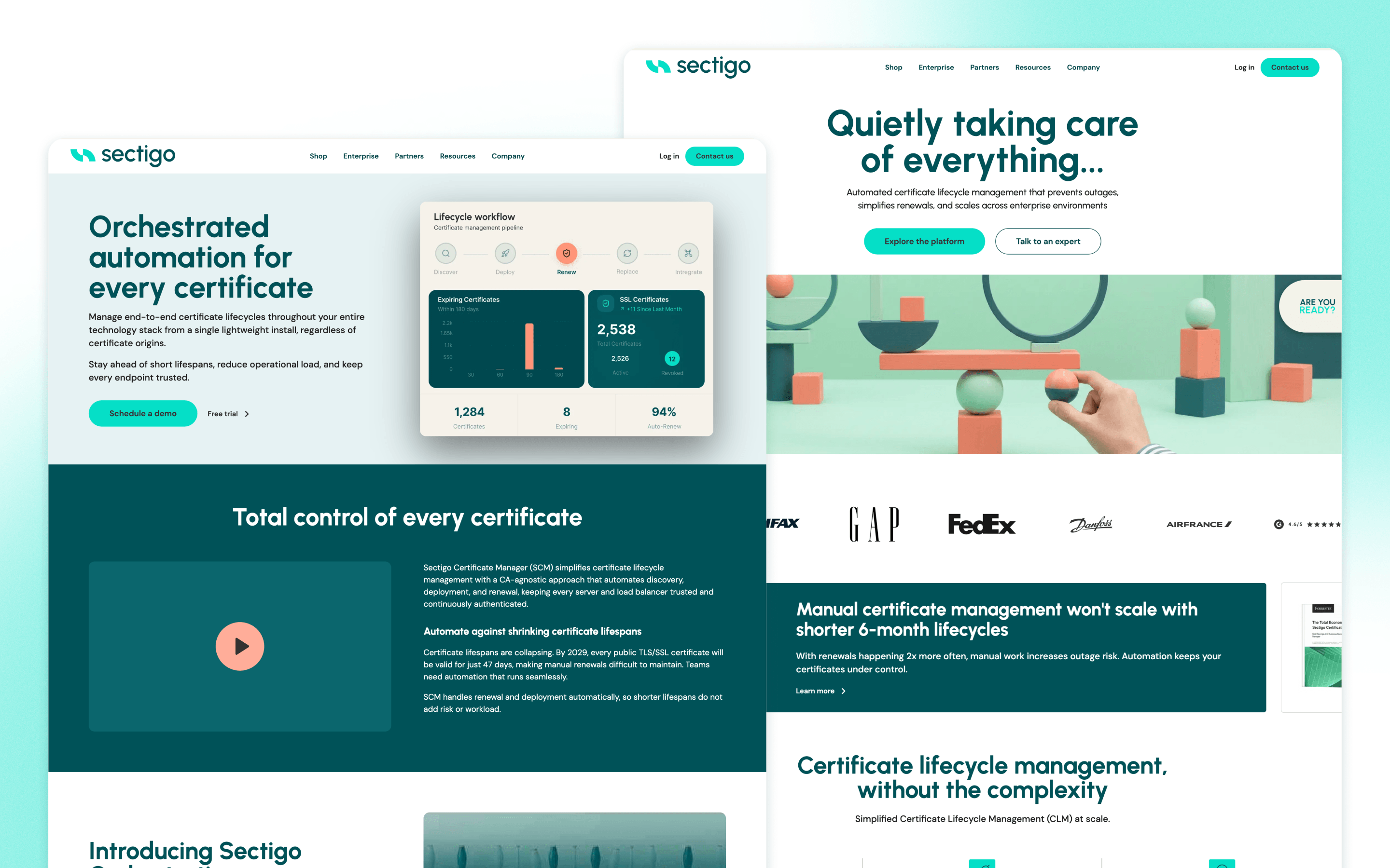 Sectigo Cybersecurity Website Design by Sköna
