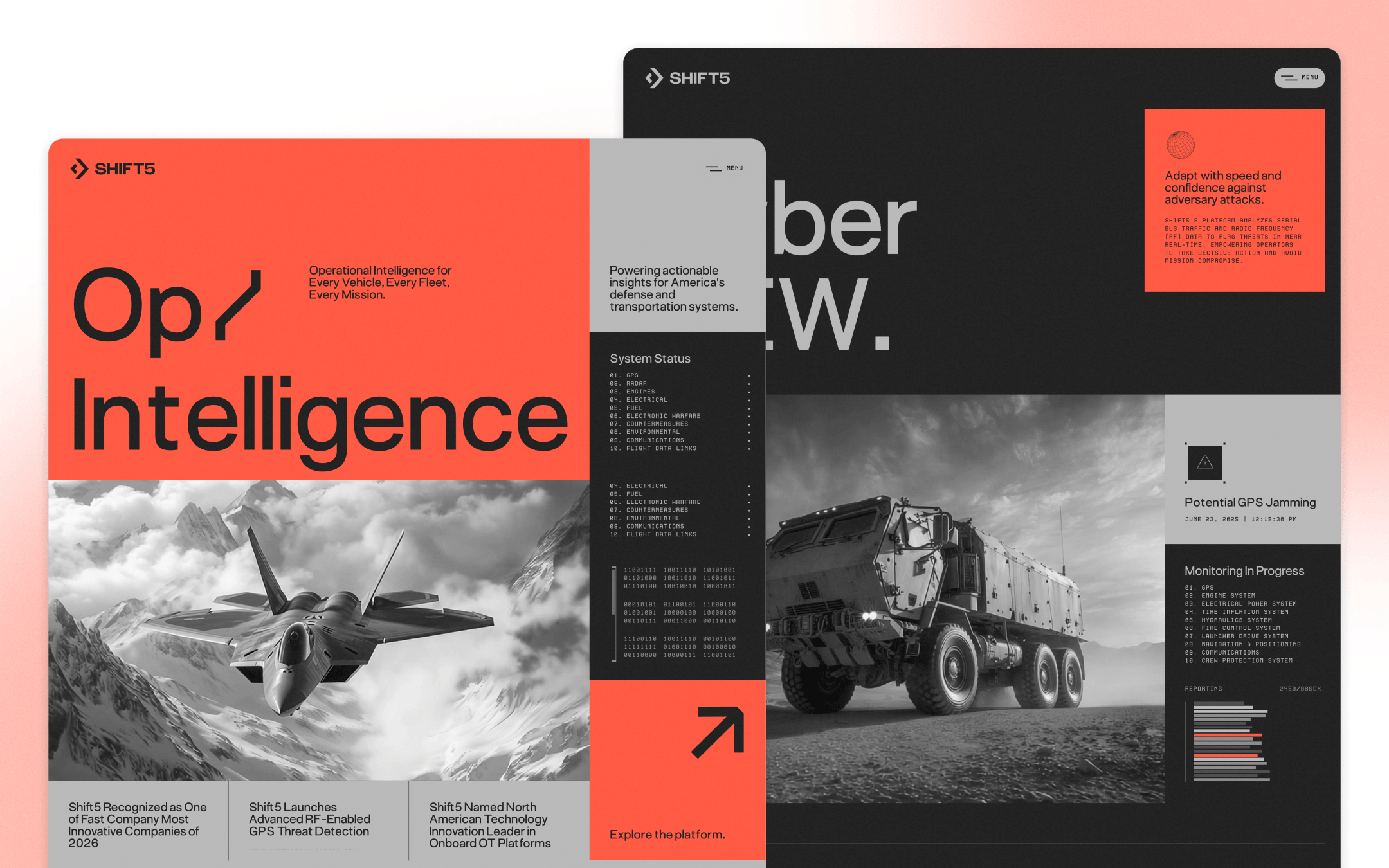 Shift5 Cybersecurity Website Design by Non-Linear Studio