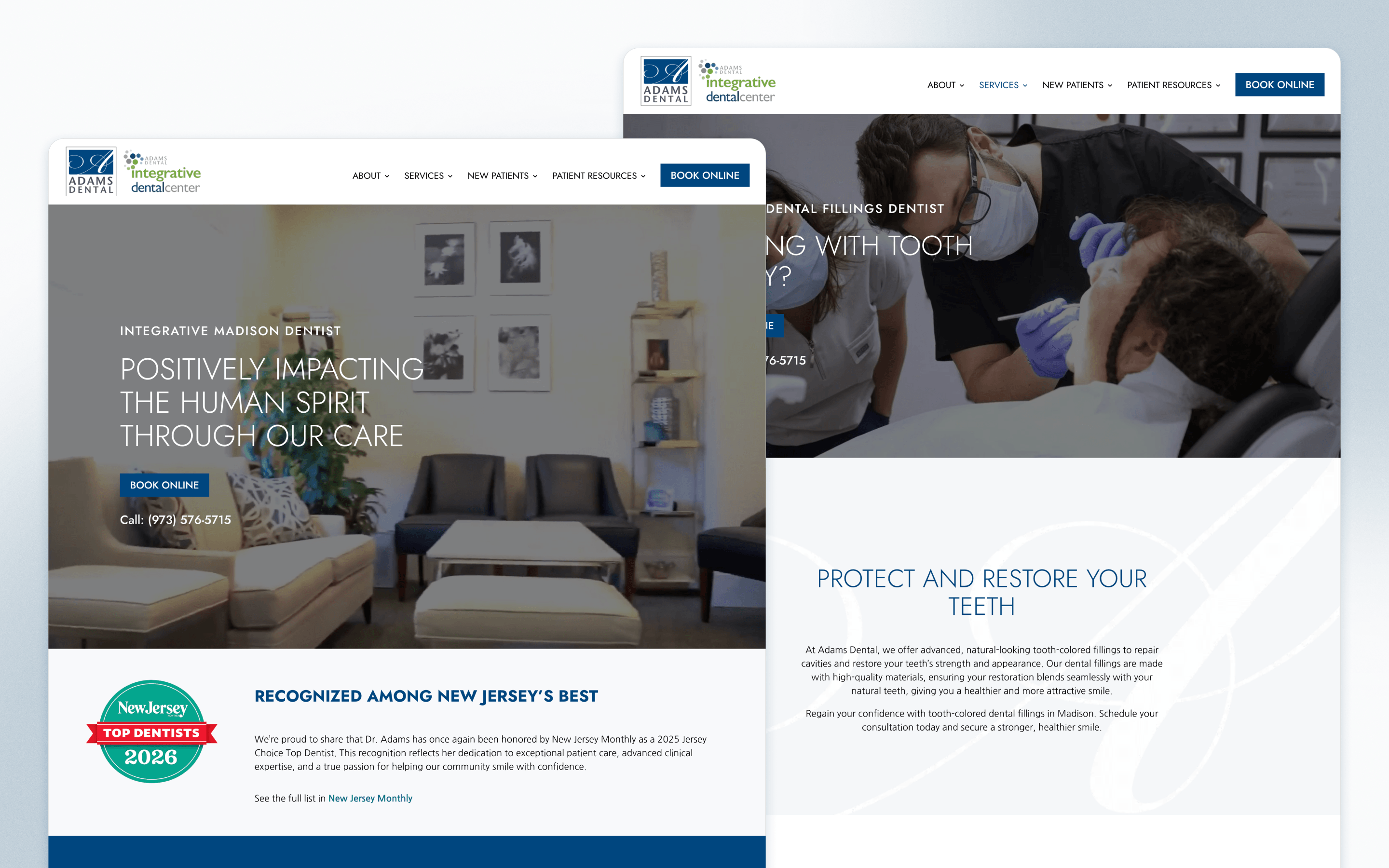 Adams Dental Website Design by :Delmain