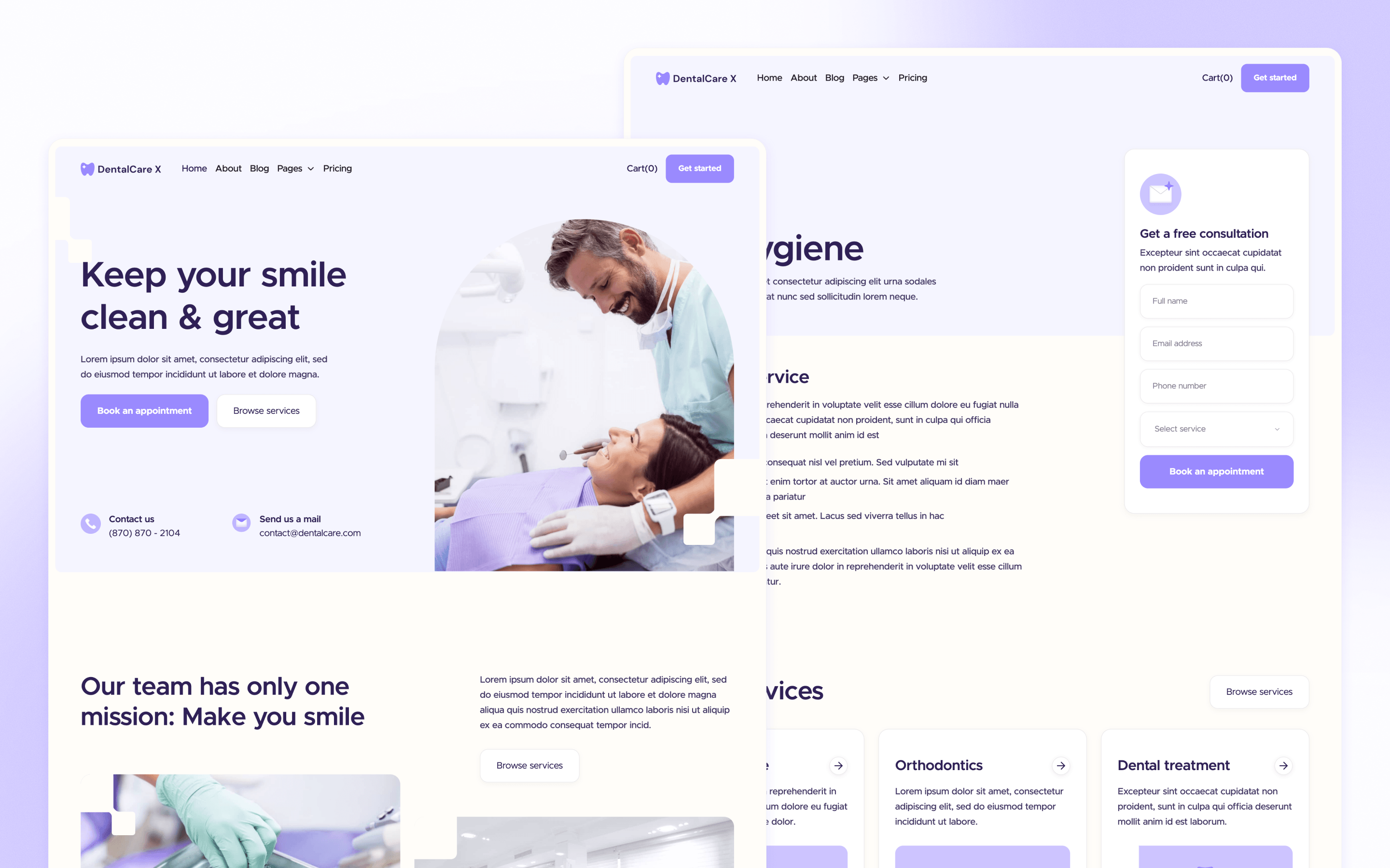 DentalCare X Dental Website Template by BRIX Agency