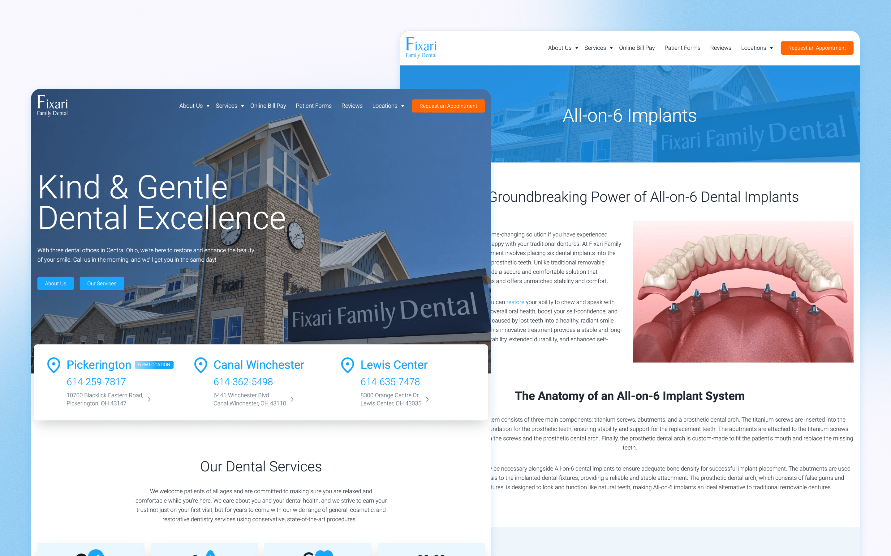 Fixari Family Dental Website Design by Whiteboard Marketing