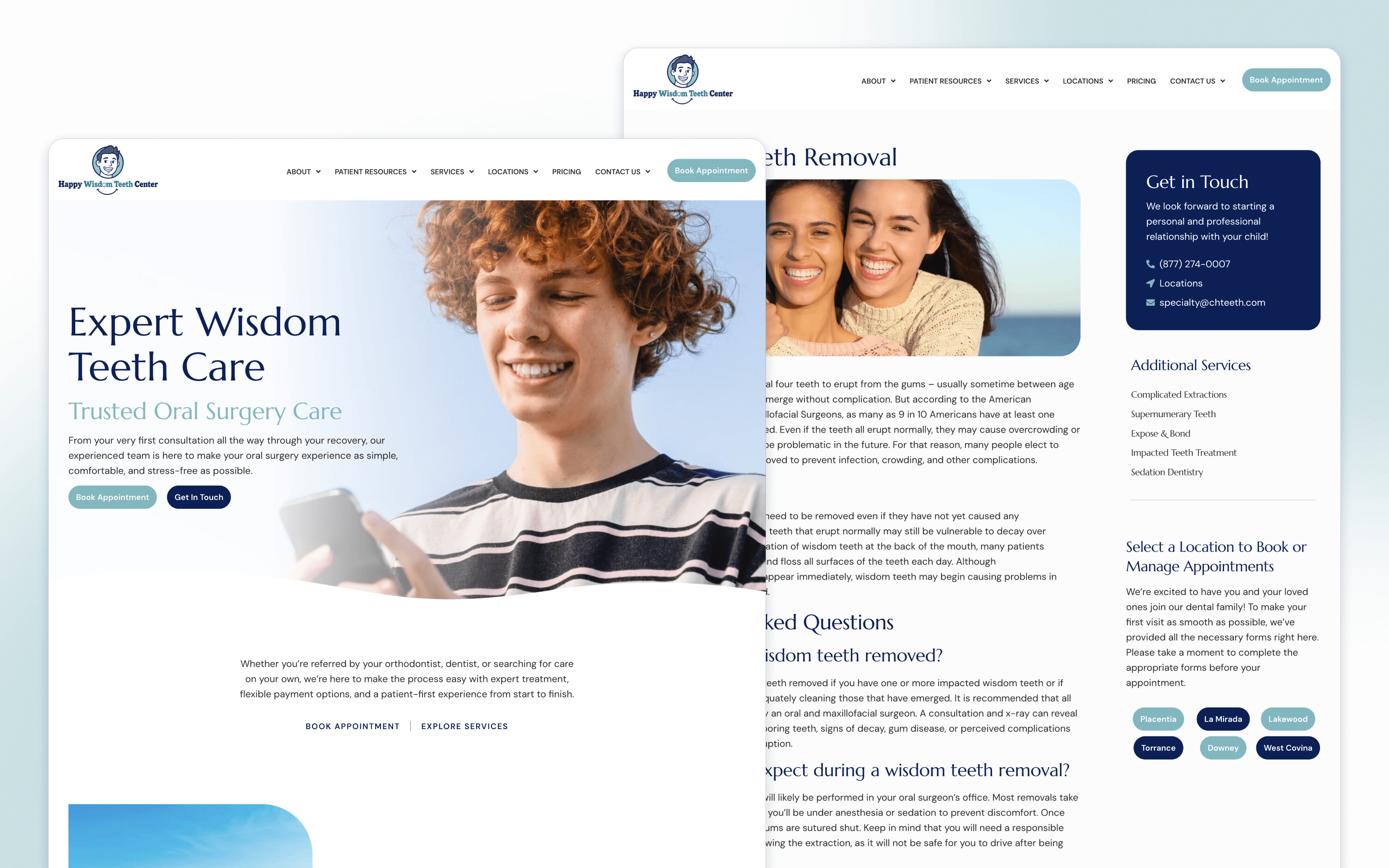 Happy Wisdom Teeth Center Dental Website Design by O360