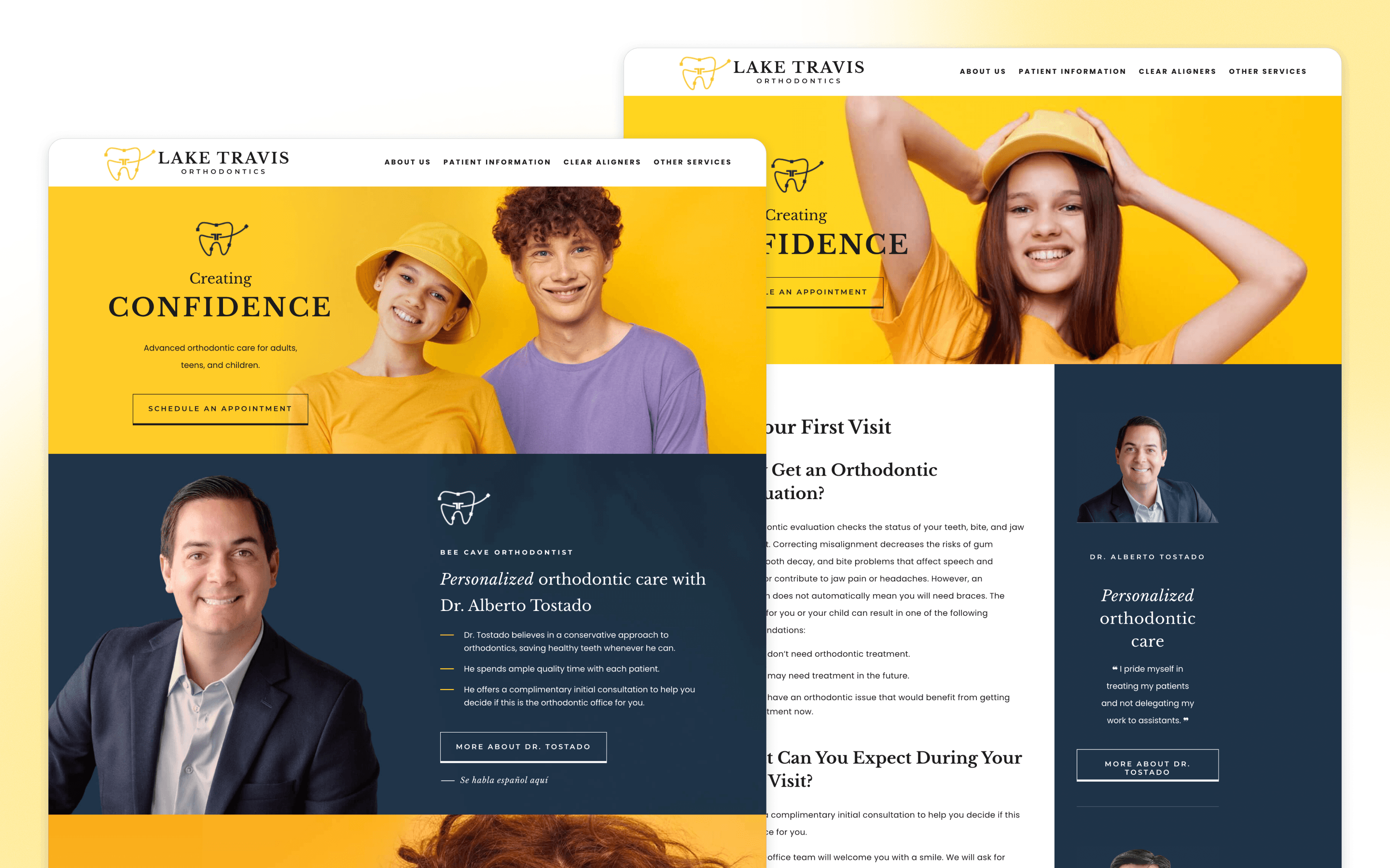 Lake Travis Orthodontics Dental Website Design by Infinity Dental Web