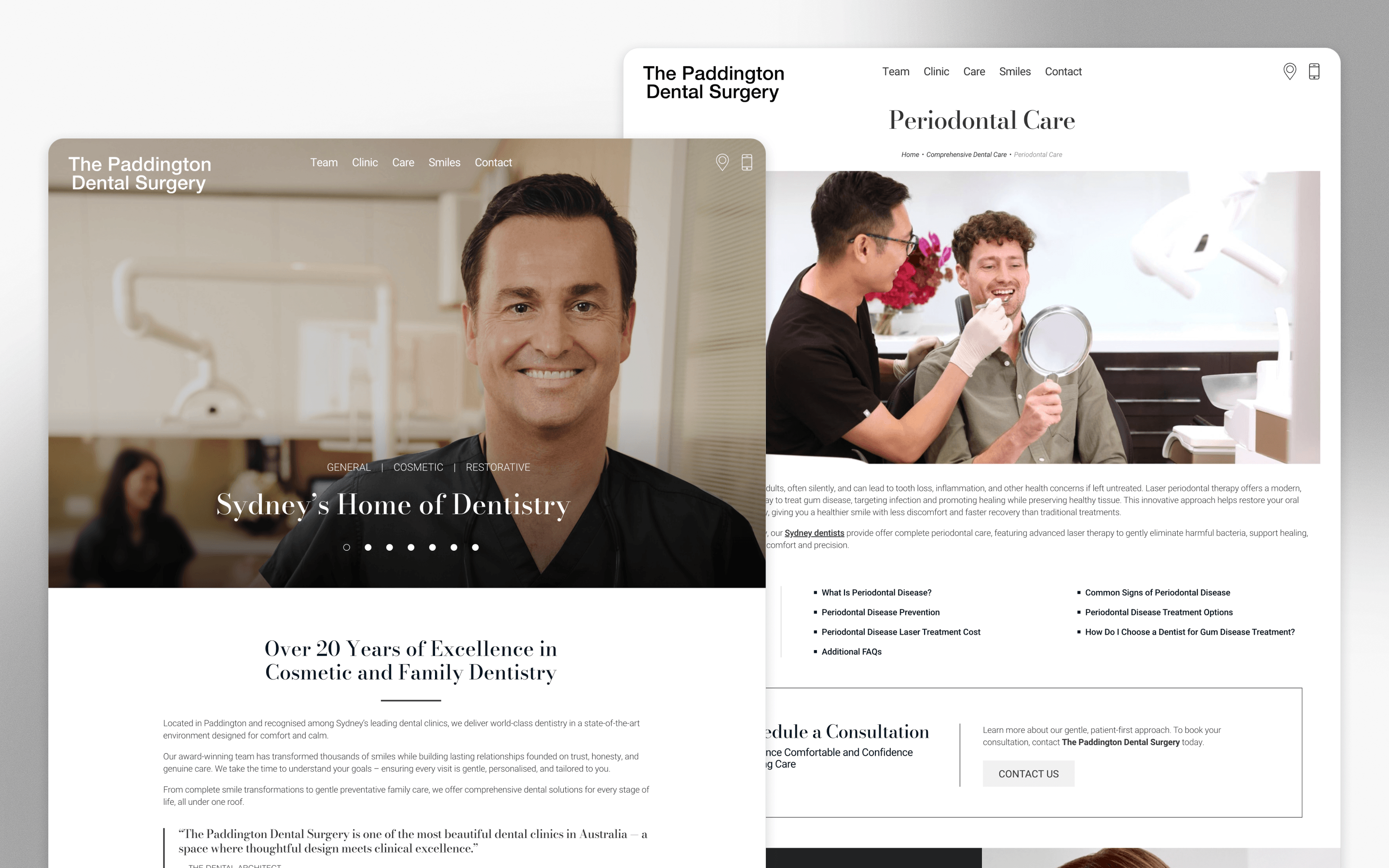 The Paddington Dental Surgery Dental Website Design by Rosemont Media
